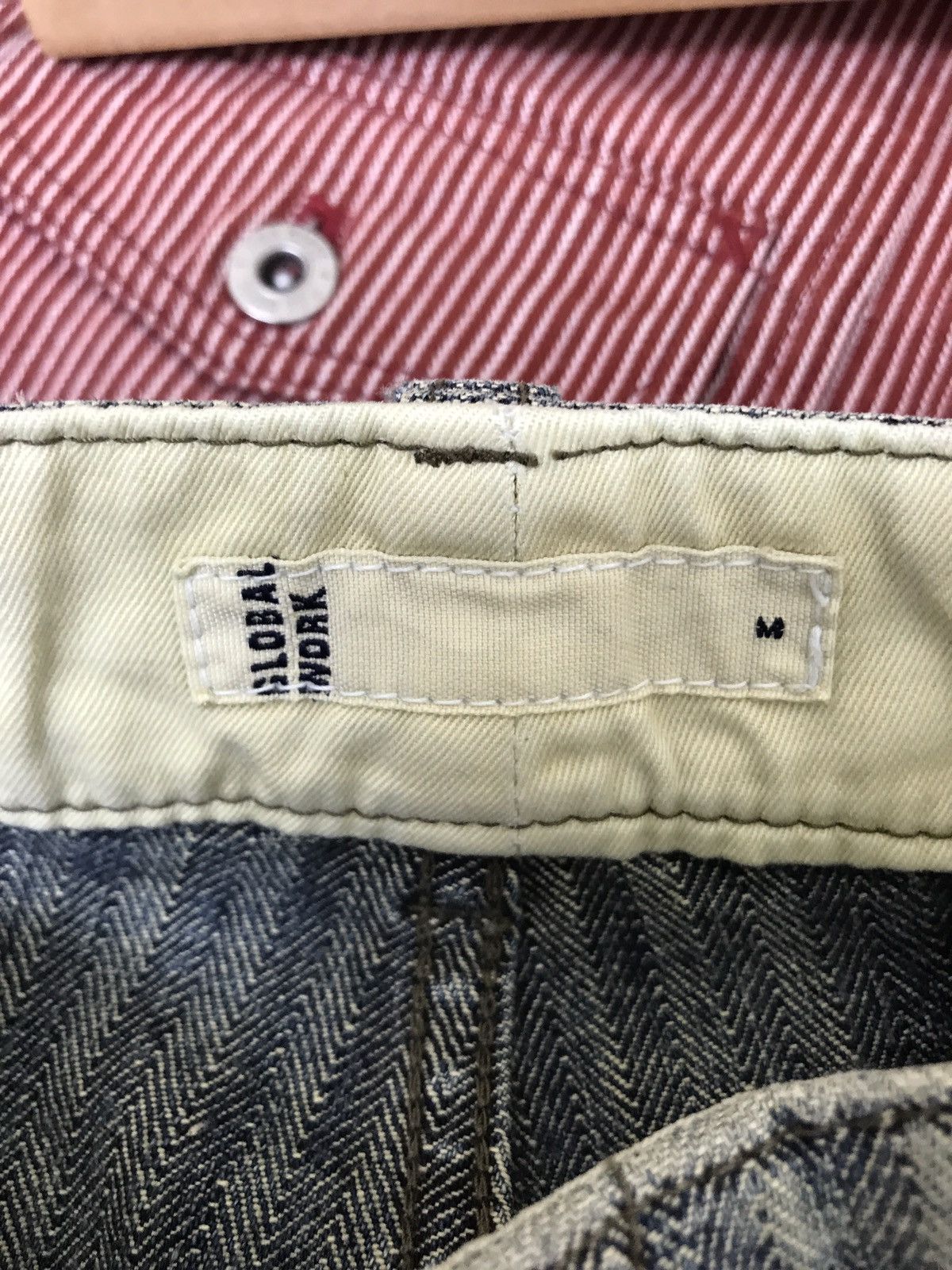Japanese Brand Global Work Herringbones Striped Cargo Denim Regular Size US 30 / EU 46 - 7 Thumbnail