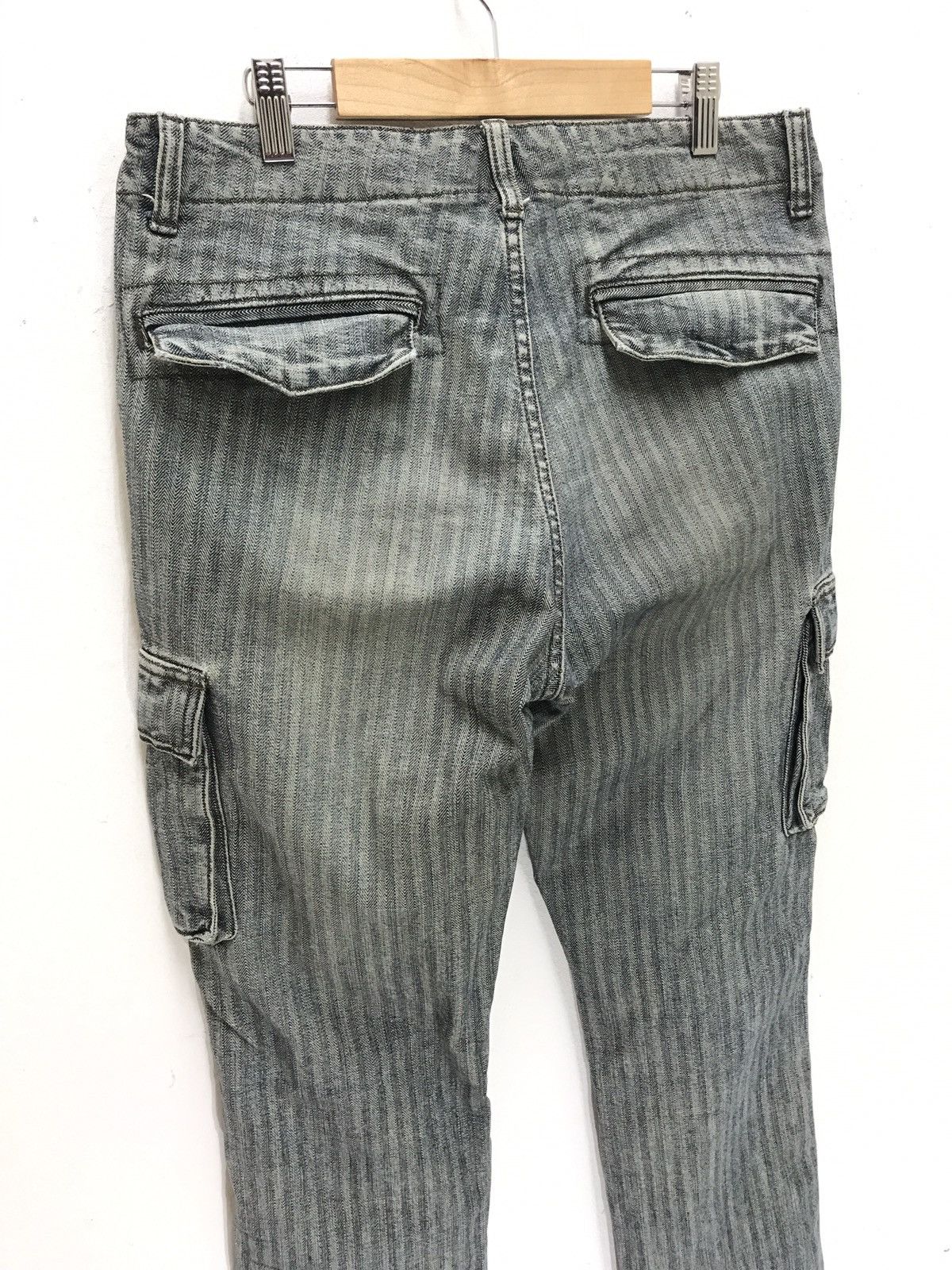 Japanese Brand Global Work Herringbones Striped Cargo Denim Regular Size US 30 / EU 46 - 6 Thumbnail