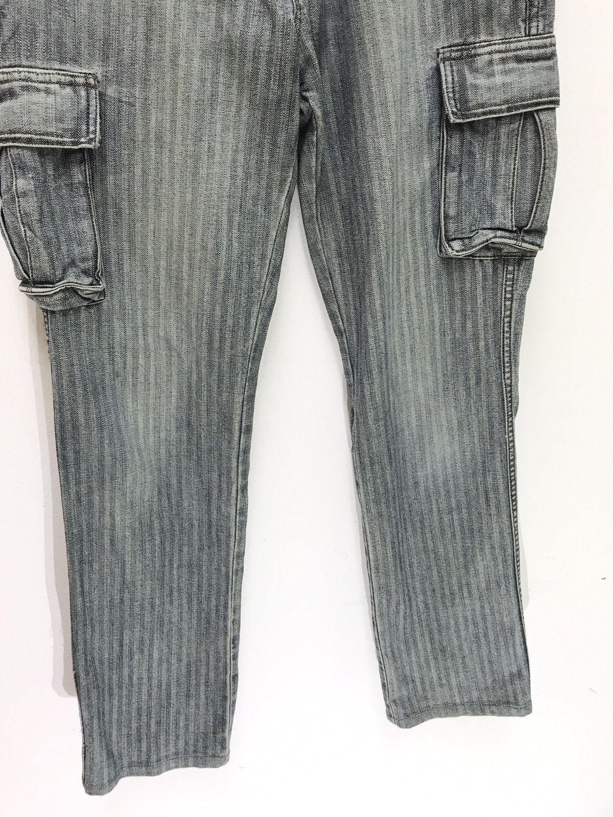 Japanese Brand Global Work Herringbones Striped Cargo Denim Regular Size US 30 / EU 46 - 3 Thumbnail