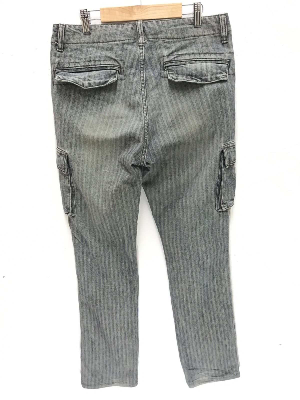 Japanese Brand Global Work Herringbones Striped Cargo Denim Regular Size US 30 / EU 46 - 5 Thumbnail