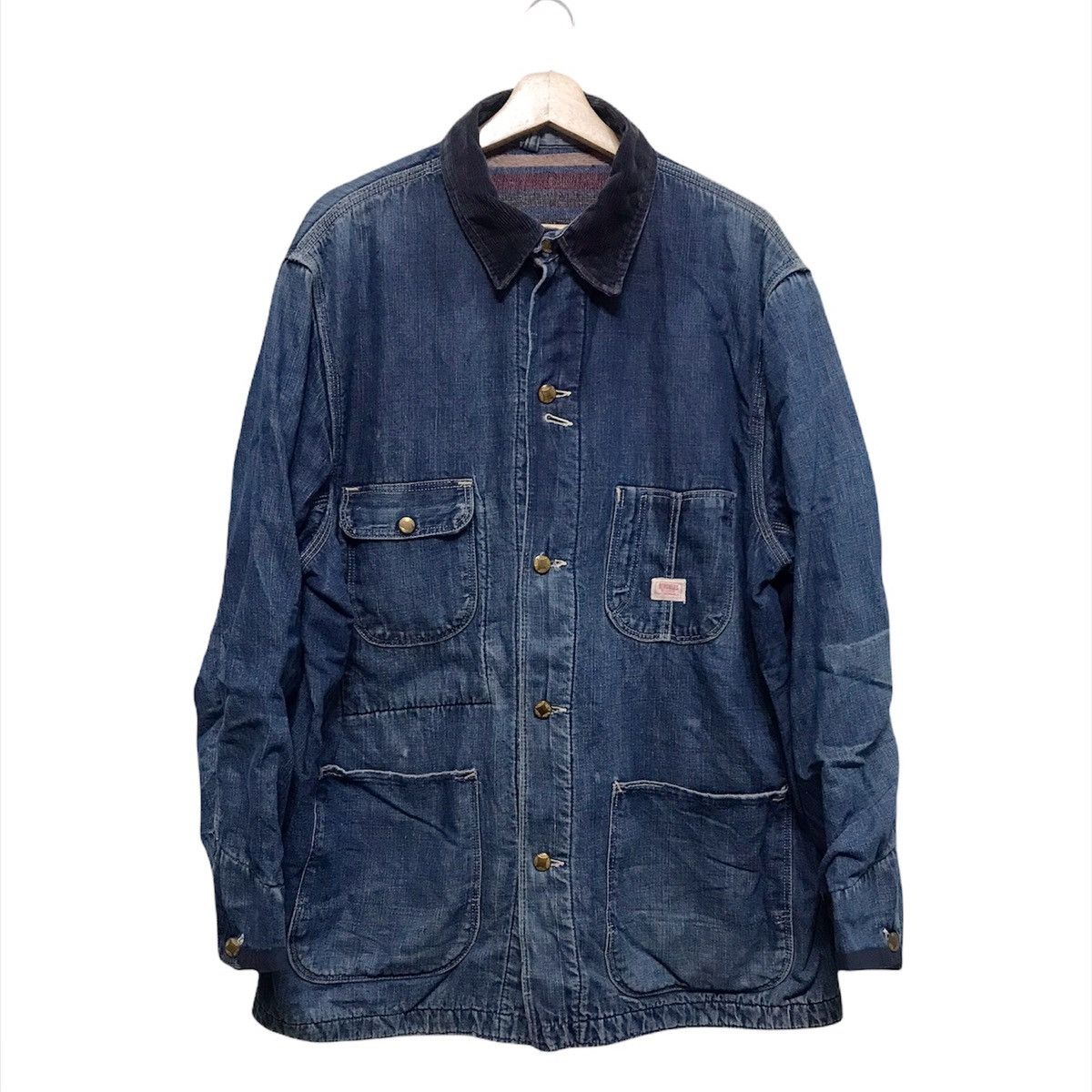 image of Denim Jacket x Sears Vintage 50S Hercules Sears Chore Wool Lined Jacket in Faded Blue (Size Large)