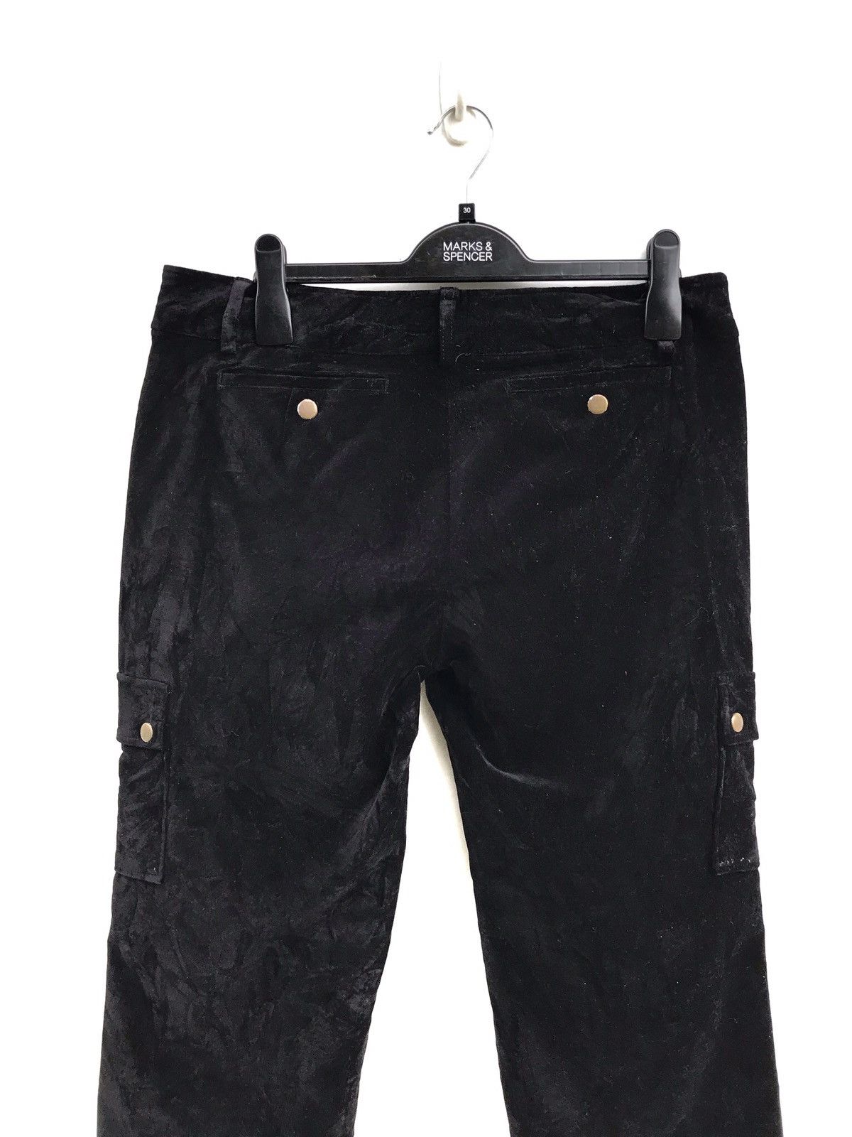 Japanese Brand × Velvet Japanese Brand étoffer Black Cropped Cargo Wide Leg Pants Size US 33 - 4 Thumbnail
