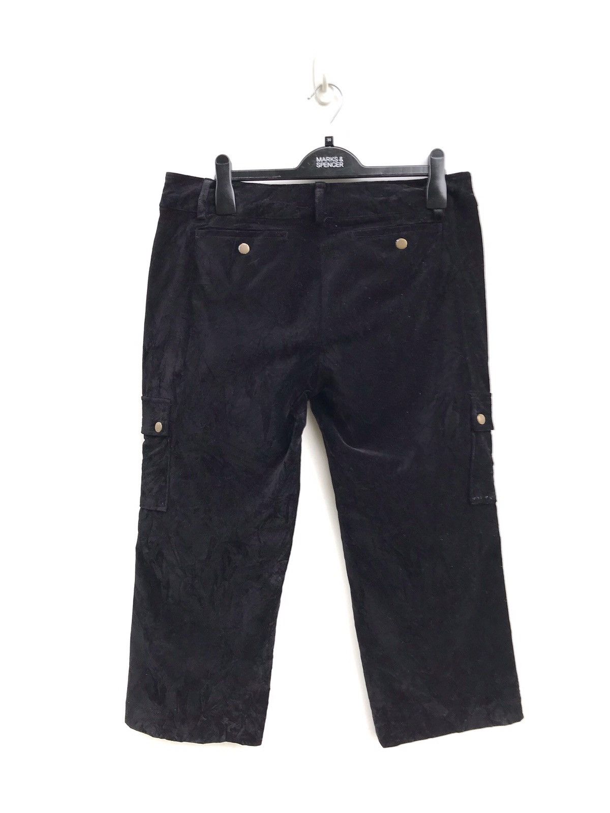 Japanese Brand × Velvet Japanese Brand étoffer Black Cropped Cargo Wide Leg Pants Size US 33 - 2 Thumbnail