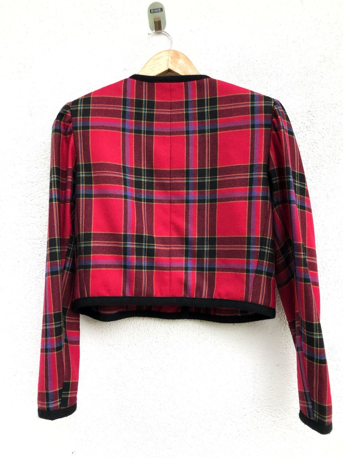 Yves Saint Laurent Vintage Yves Saint Laurent Checked Crop Wool Jacket Size US XS / EU 42 / 0 - 3 Thumbnail