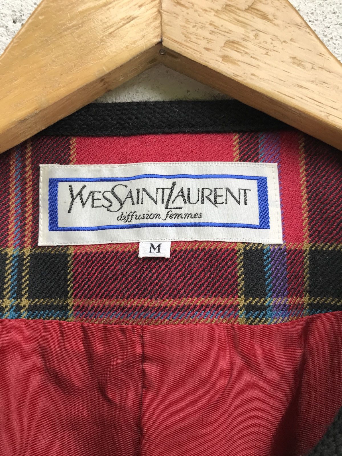 Yves Saint Laurent Vintage Yves Saint Laurent Checked Crop Wool Jacket Size US XS / EU 42 / 0 - 10 Thumbnail