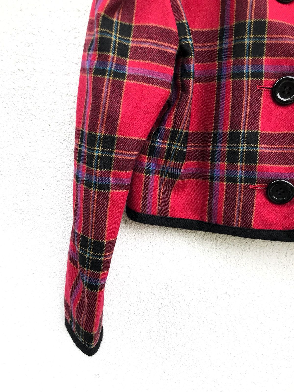 Yves Saint Laurent Vintage Yves Saint Laurent Checked Crop Wool Jacket Size US XS / EU 42 / 0 - 9 Thumbnail