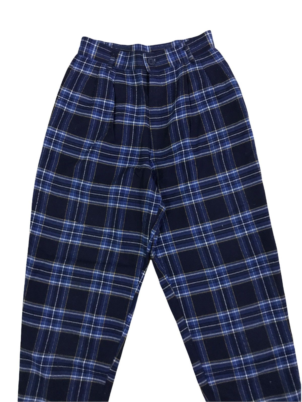 Japanese Brand × Vintage Vintage Japanese Brand Blue Tartan Checkered Plaid Pants Size US 26 / EU 42 - 3 Thumbnail