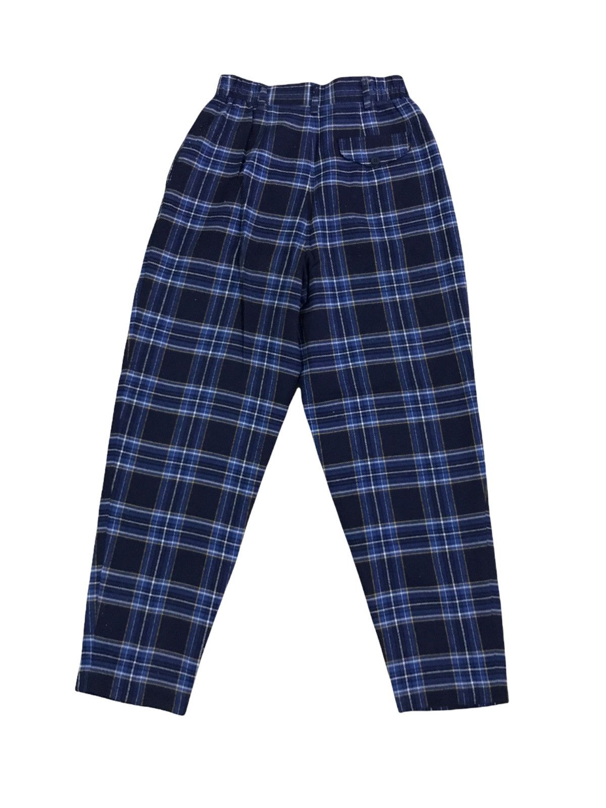 Japanese Brand × Vintage Vintage Japanese Brand Blue Tartan Checkered Plaid Pants Size US 26 / EU 42 - 2 Thumbnail
