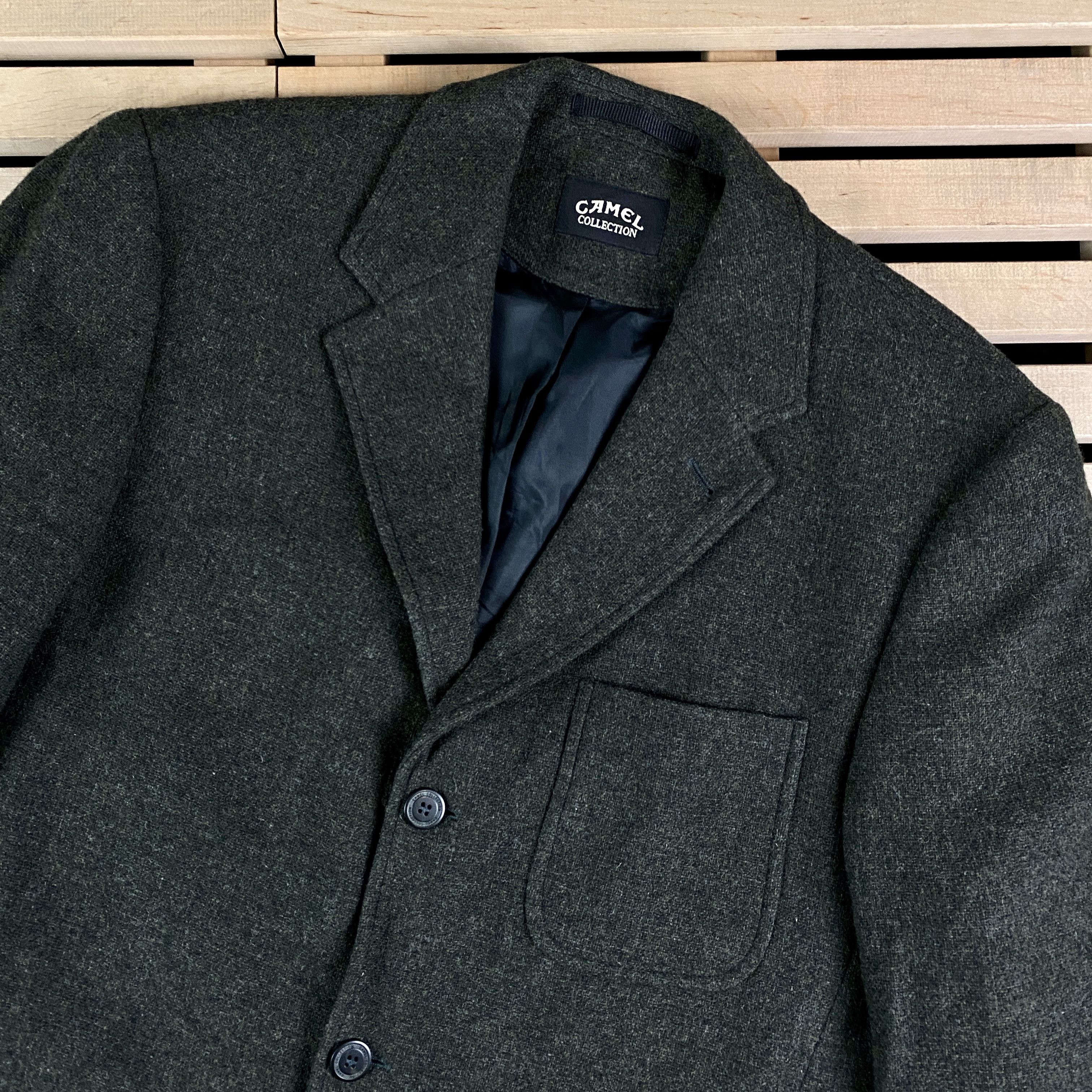 Camel Mens Blazer Jacket Wool Camel Size 48 Size 48R - 2 Thumbnail