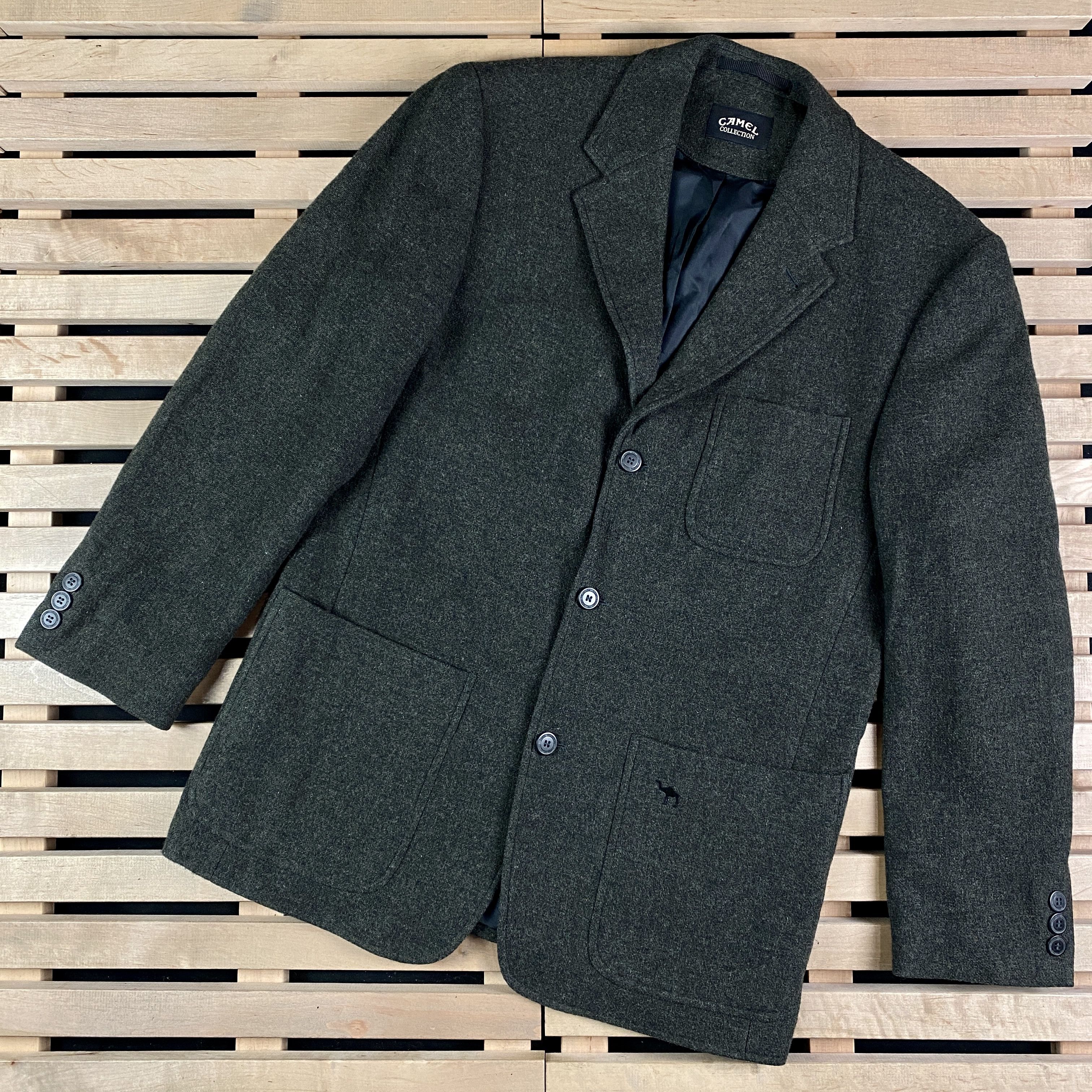 Camel Mens Blazer Jacket Wool Camel Size 48 Size 48R - 1 Thumbnail