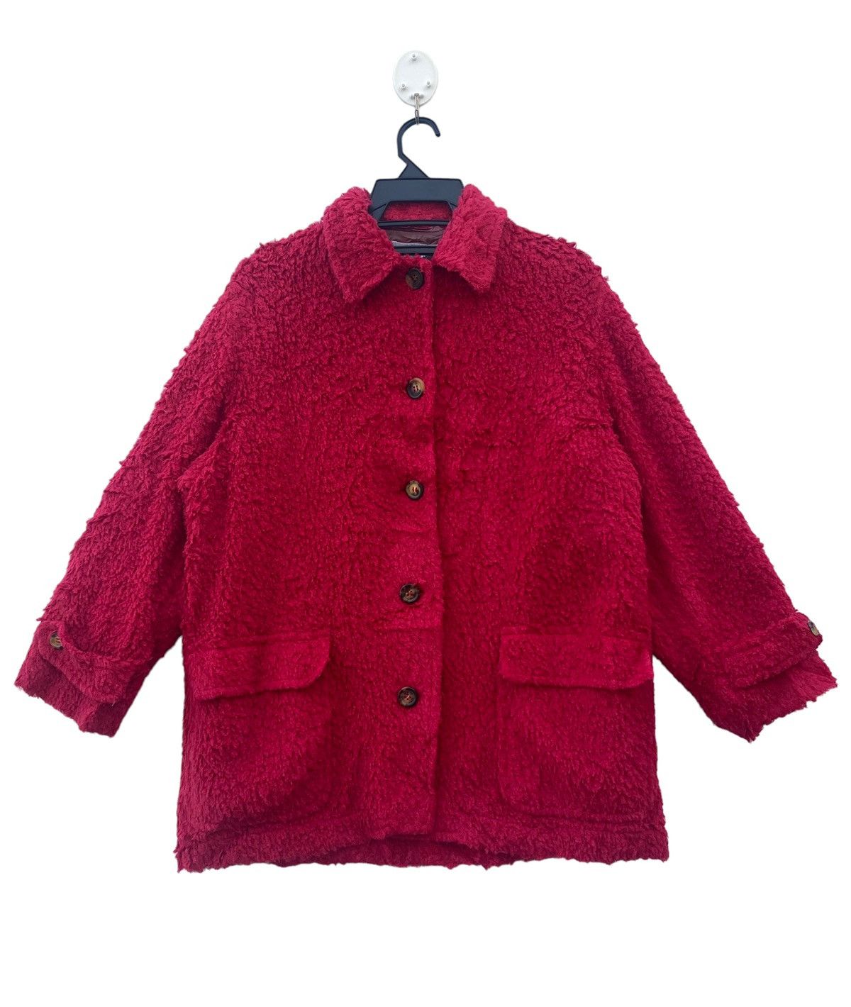 Agnona AGNONA alpaca mix wool fabric red coat jacket Size S / US 4 / IT 40 - 1 Thumbnail