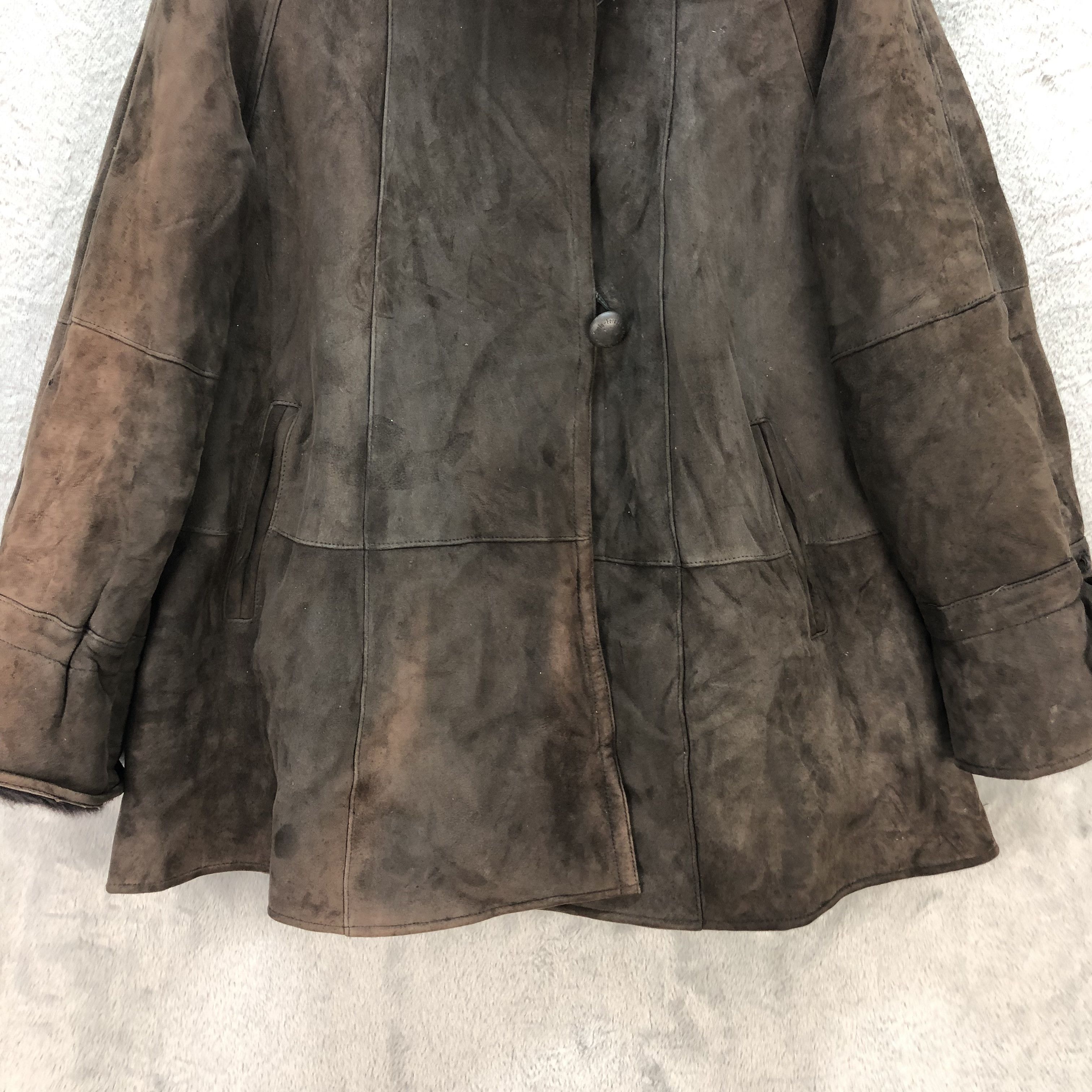 Japanese Brand MARIO FEREEZ FUR SHEEPSKIN SUEDE LEATHER COAT #6696-80 Size M / US 6-8 / IT 42-44 - 3 Thumbnail