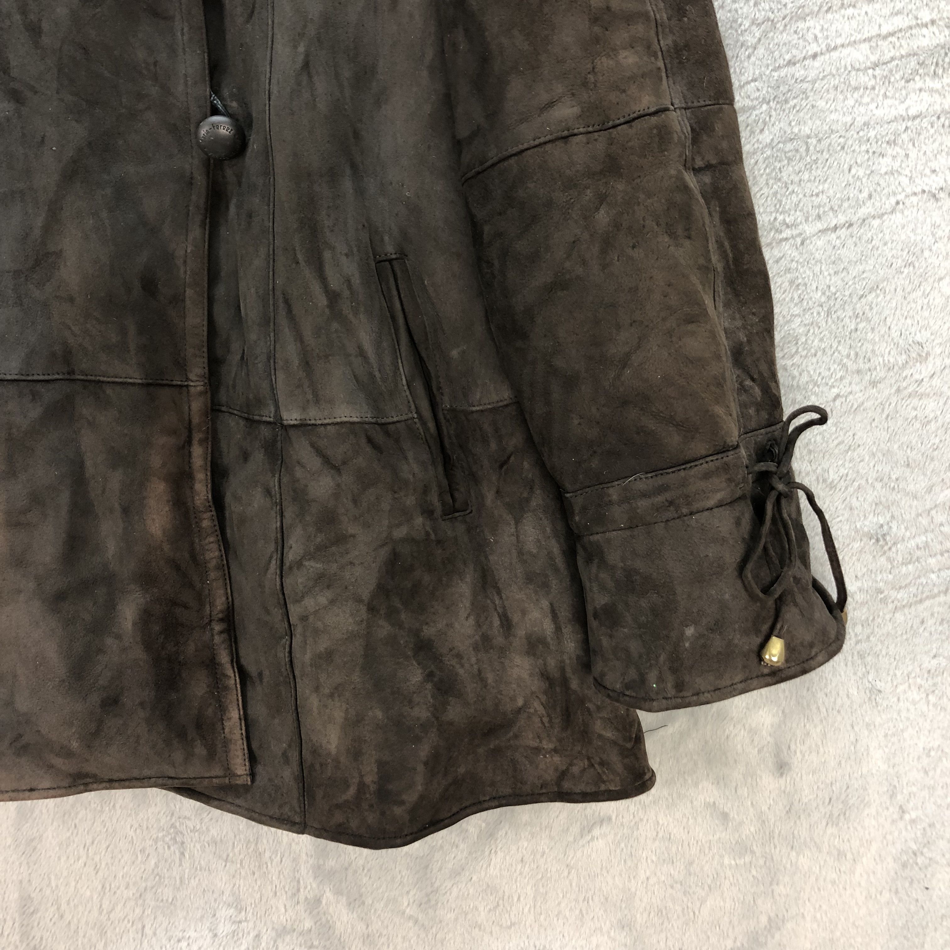Japanese Brand MARIO FEREEZ FUR SHEEPSKIN SUEDE LEATHER COAT #6696-80 Size M / US 6-8 / IT 42-44 - 5 Thumbnail