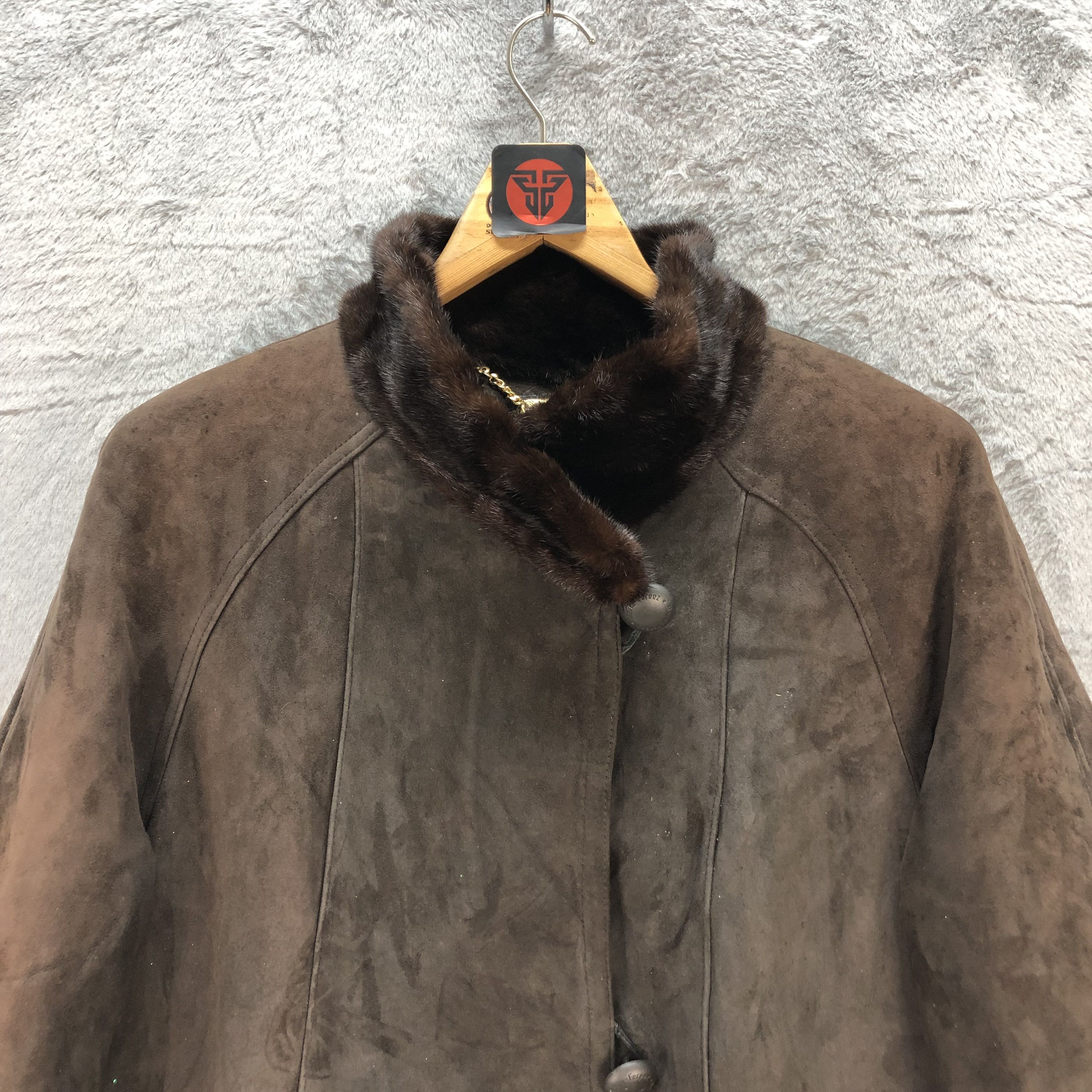 Japanese Brand MARIO FEREEZ FUR SHEEPSKIN SUEDE LEATHER COAT #6696-80 Size M / US 6-8 / IT 42-44 - 2 Thumbnail