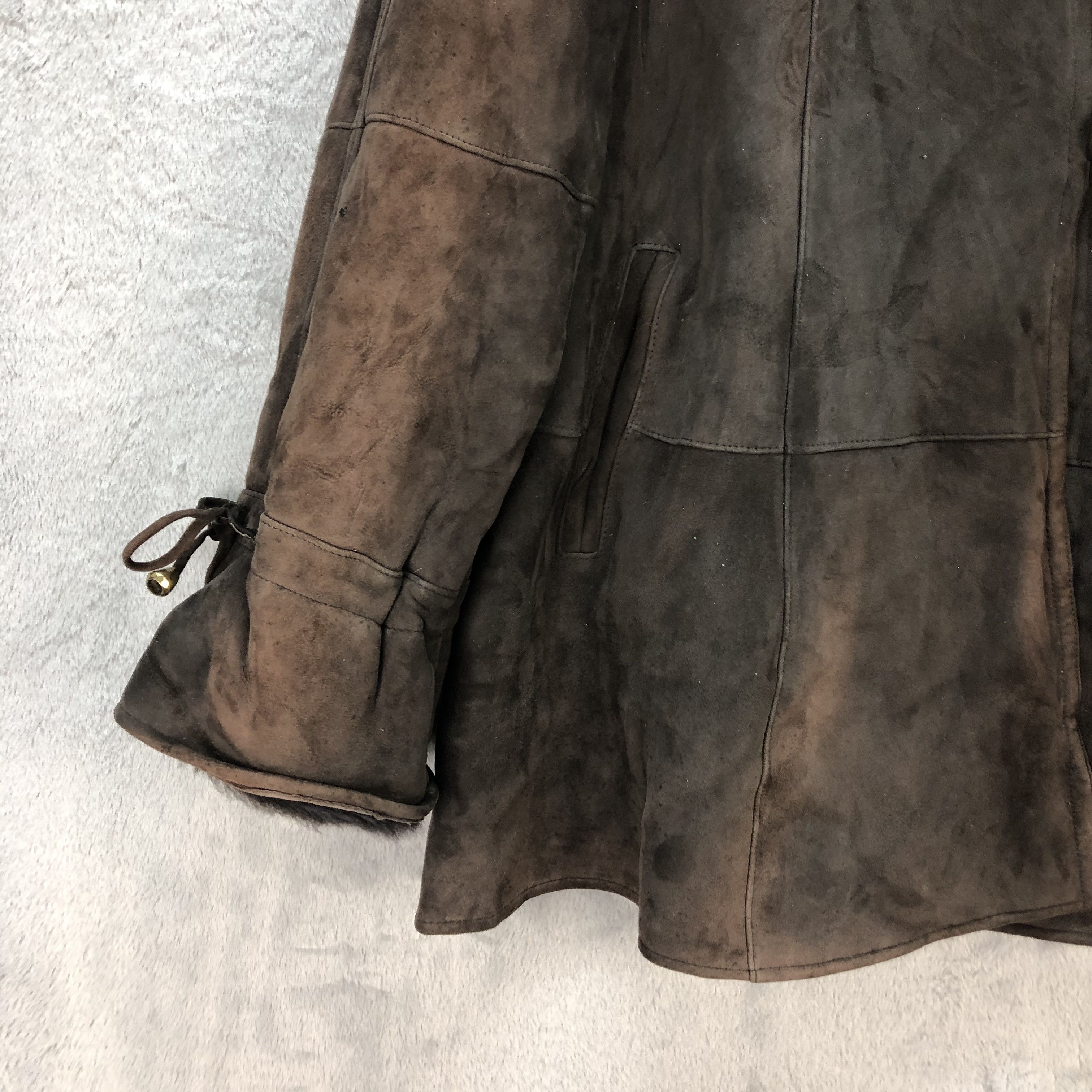 Japanese Brand MARIO FEREEZ FUR SHEEPSKIN SUEDE LEATHER COAT #6696-80 Size M / US 6-8 / IT 42-44 - 4 Thumbnail