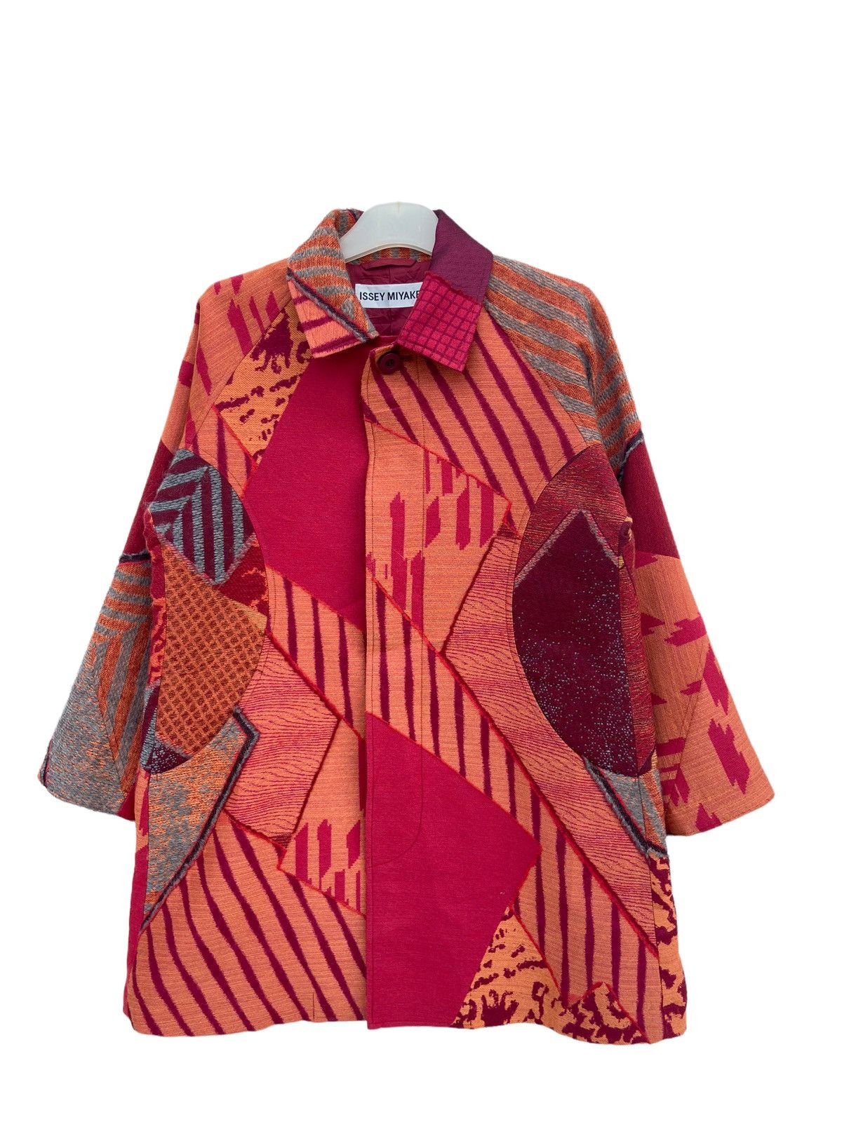 Issey Miyake Issey Miyake Autumn Winter 2014 Patchwork Jacquard Coat Size US M / EU 48-50 / 2 - 3 Thumbnail