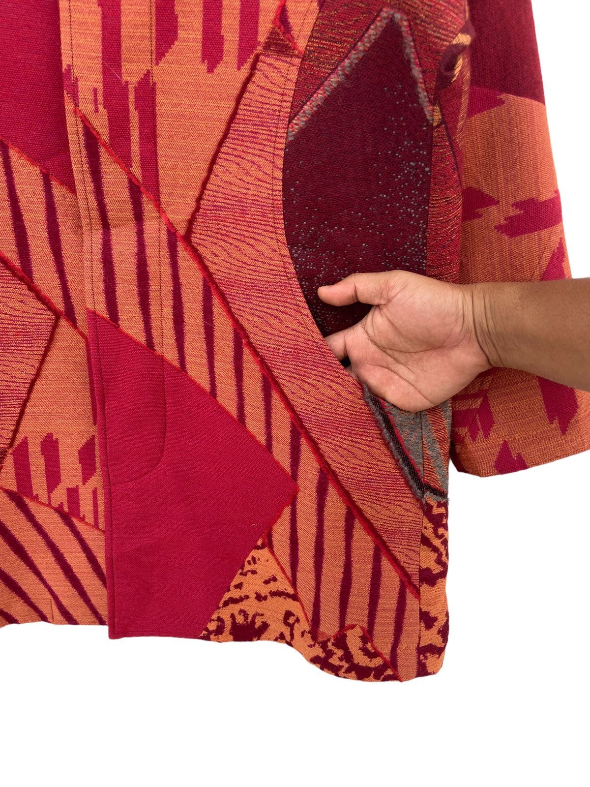 Issey Miyake Issey Miyake Autumn Winter 2014 Patchwork Jacquard Coat Size US M / EU 48-50 / 2 - 8 Thumbnail