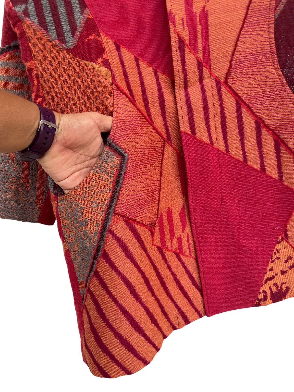 Issey Miyake Issey Miyake Autumn Winter 2014 Patchwork Jacquard Coat Size US M / EU 48-50 / 2 - 7 Thumbnail