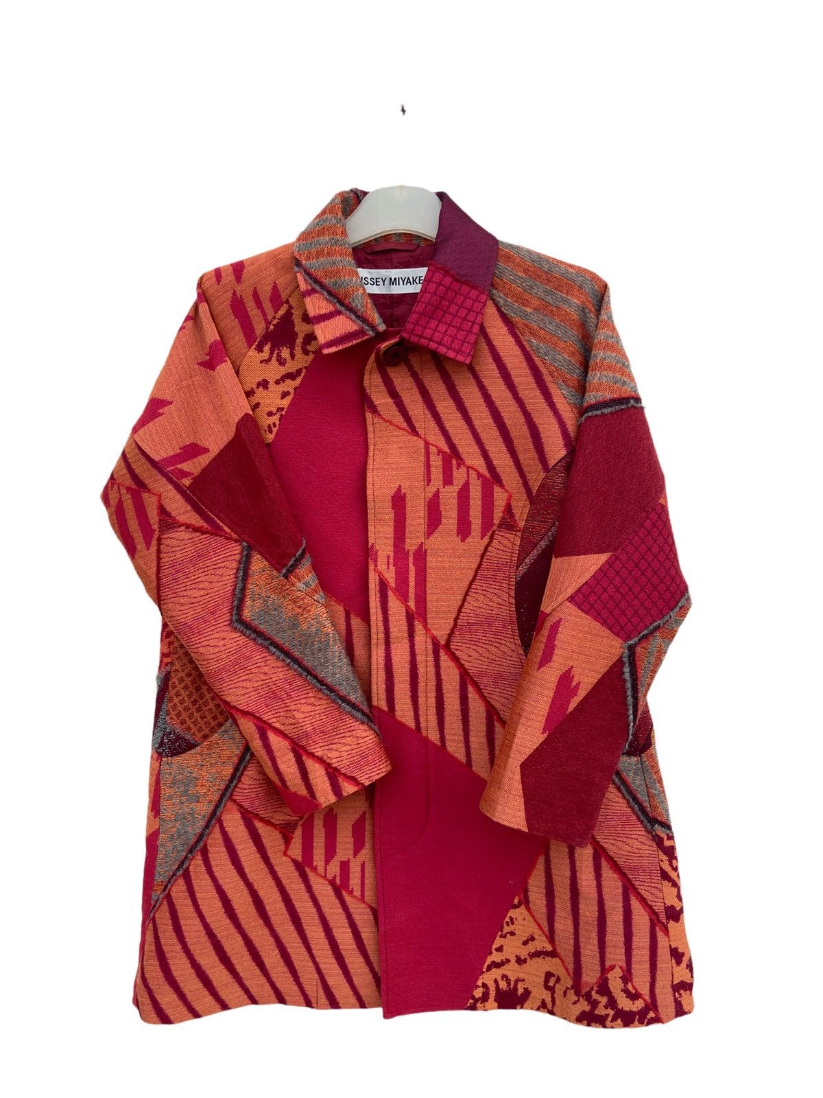 Issey Miyake Issey Miyake Autumn Winter 2014 Patchwork Jacquard Coat Size US M / EU 48-50 / 2 - 1 Thumbnail