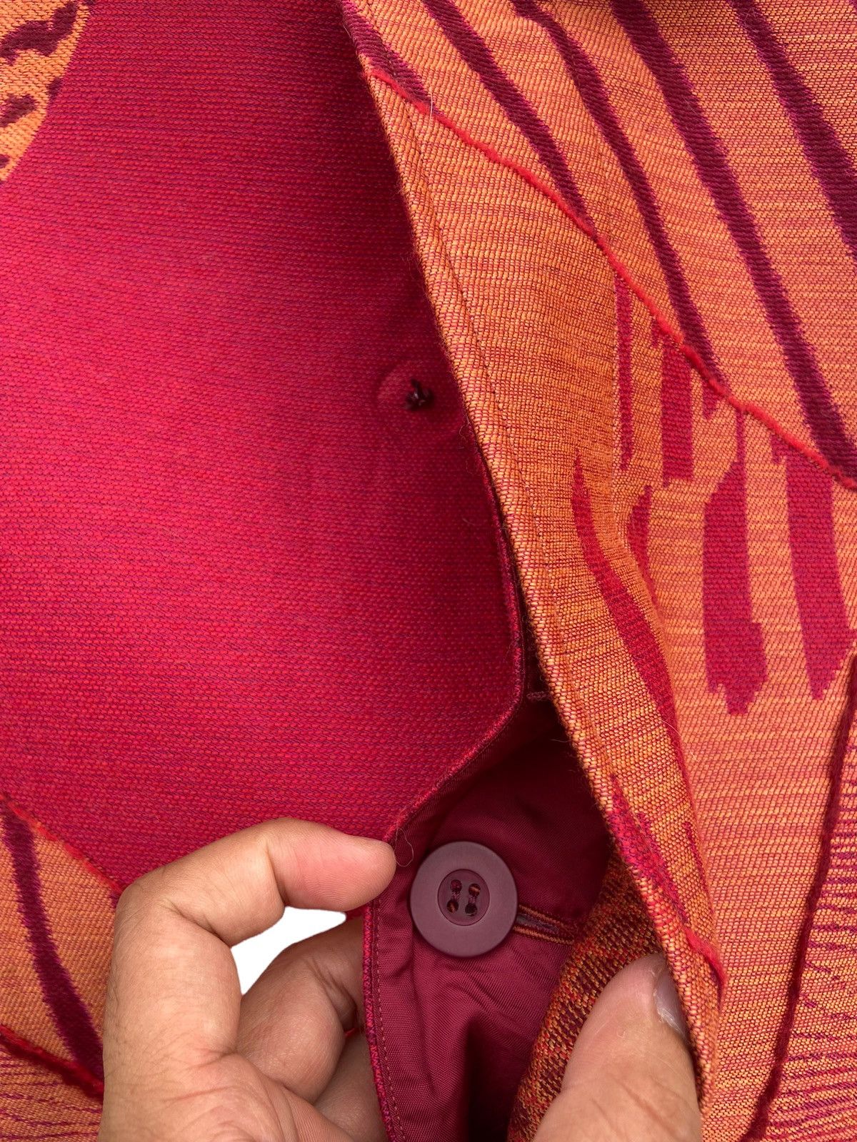 Issey Miyake Issey Miyake Autumn Winter 2014 Patchwork Jacquard Coat Size US M / EU 48-50 / 2 - 10 Thumbnail