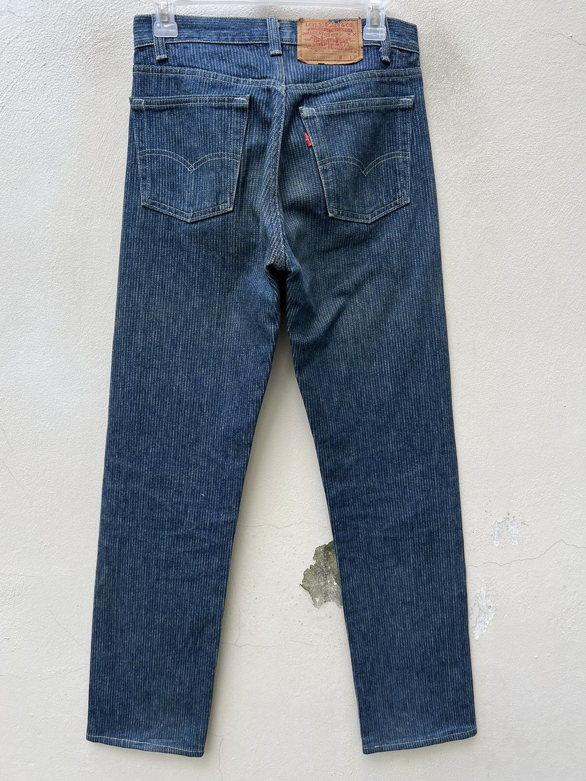 Levi's RARE!! Vintage 80s Levi’s 501 Striped Twill Blue Denim Jeans Size US 28 / EU 44 - 16 Thumbnail