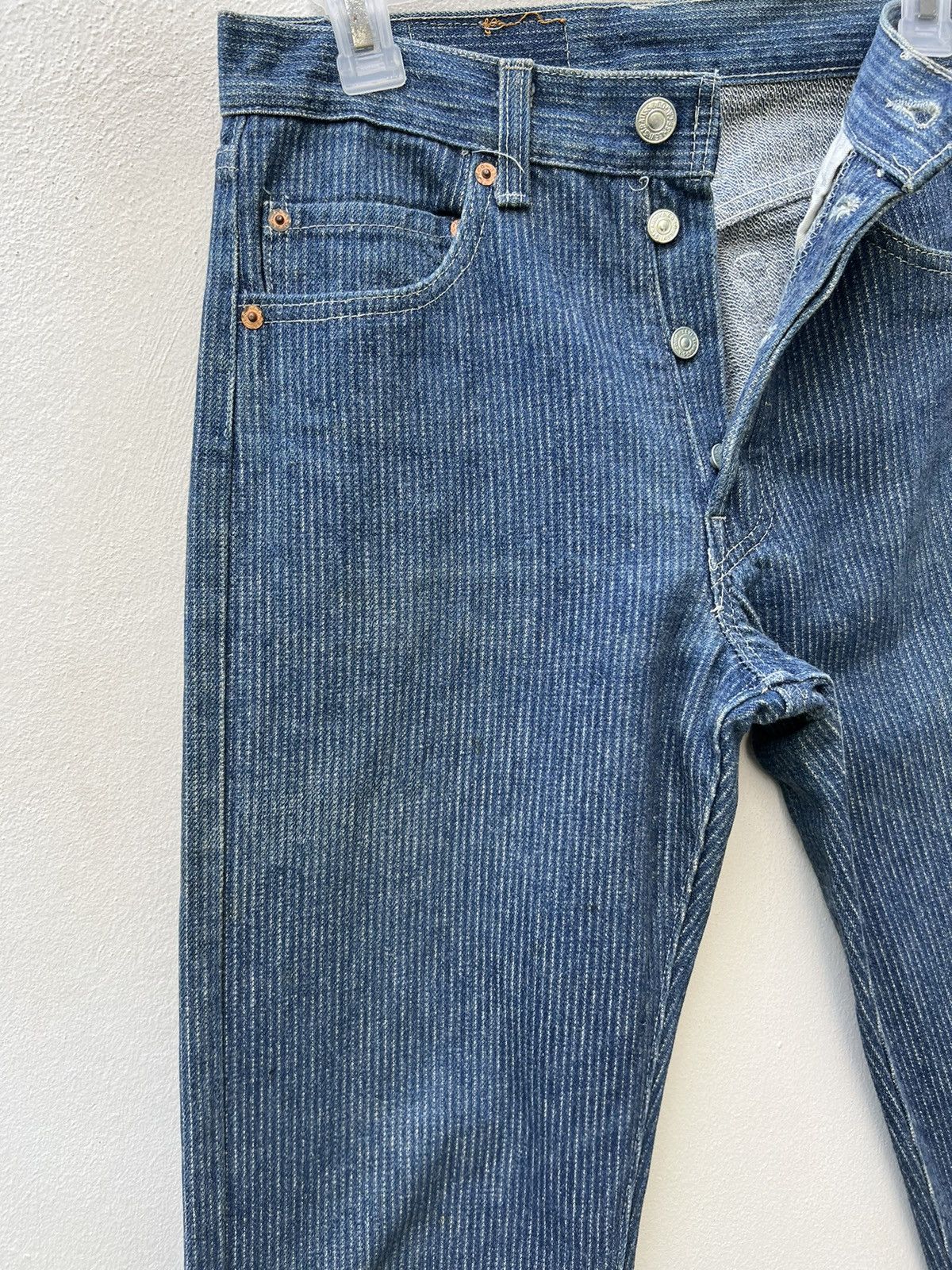 Levi's RARE!! Vintage 80s Levi’s 501 Striped Twill Blue Denim Jeans Size US 28 / EU 44 - 8 Thumbnail