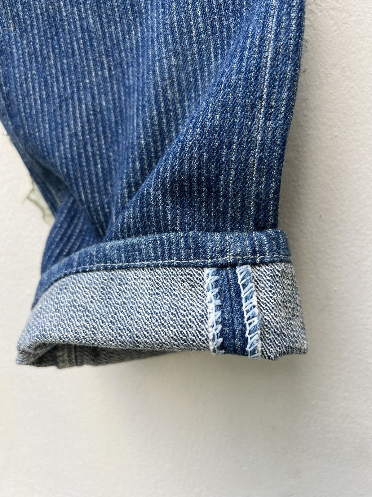 Levi's RARE!! Vintage 80s Levi’s 501 Striped Twill Blue Denim Jeans Size US 28 / EU 44 - 15 Thumbnail