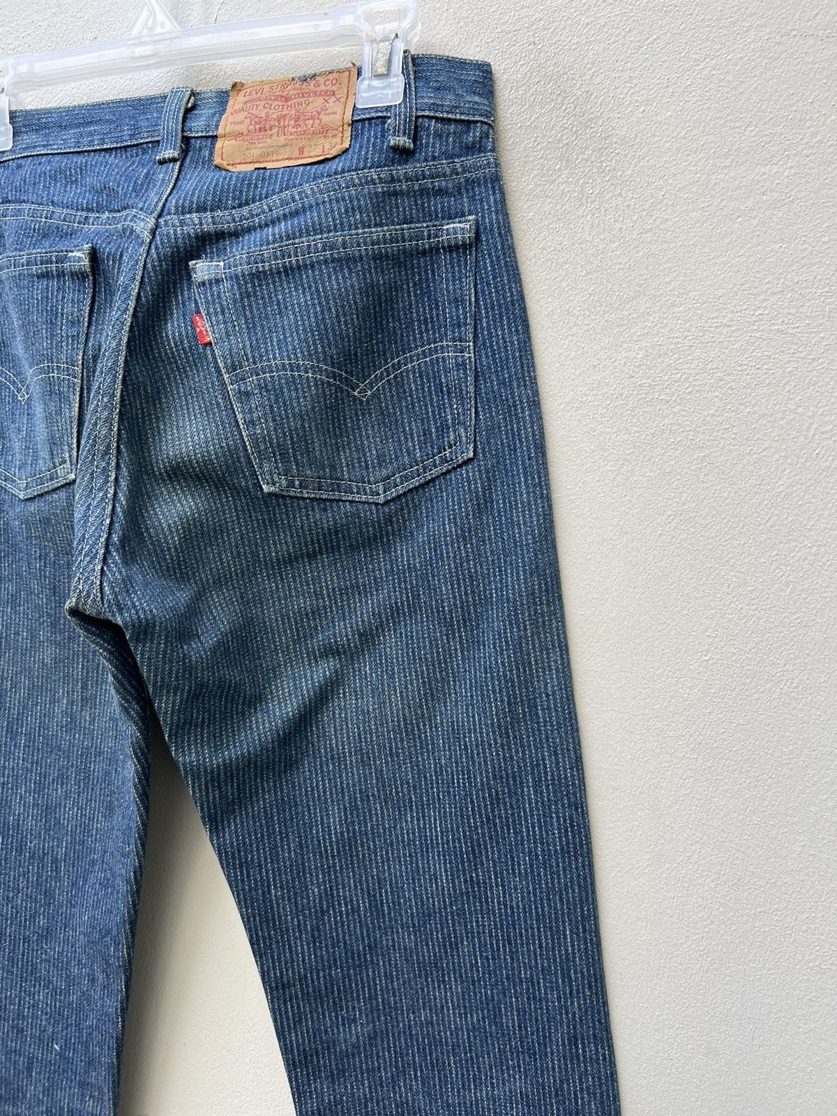 Levi's RARE!! Vintage 80s Levi’s 501 Striped Twill Blue Denim Jeans Size US 28 / EU 44 - 19 Thumbnail