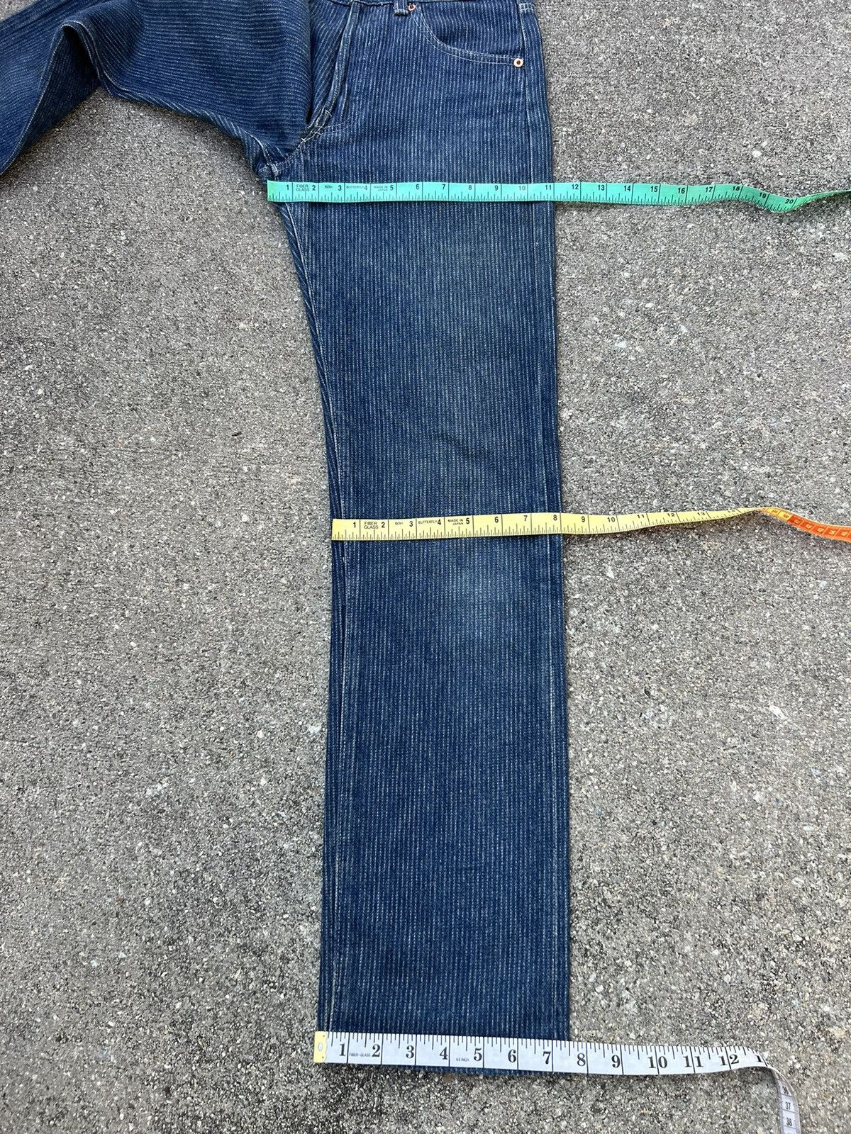 Levi's RARE!! Vintage 80s Levi’s 501 Striped Twill Blue Denim Jeans Size US 28 / EU 44 - 3 Thumbnail