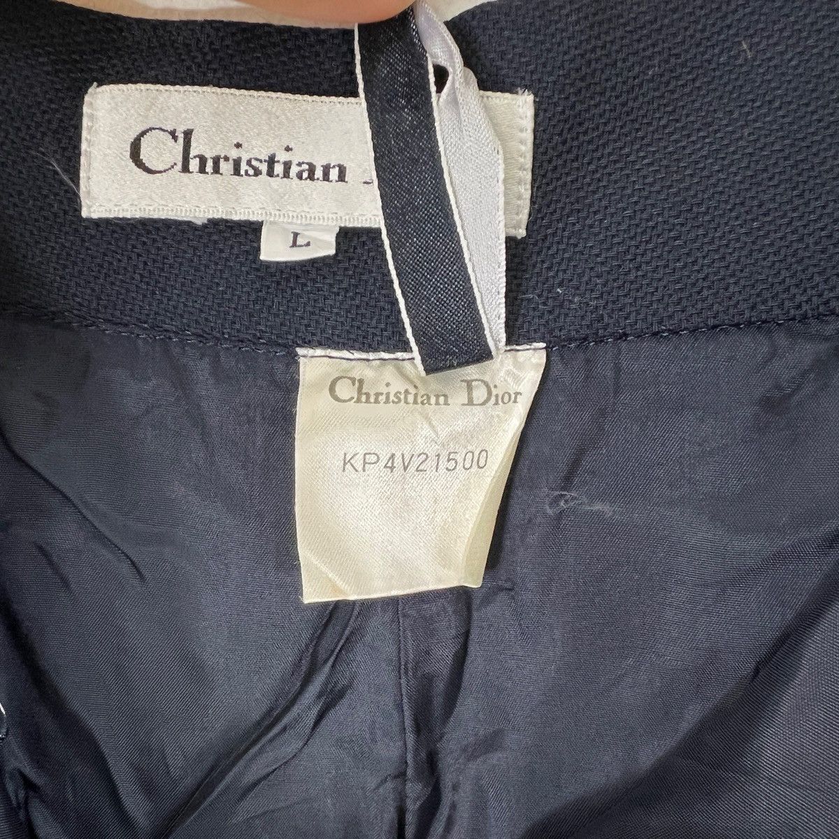 Dior Vintage Christian Dior Pleated Navy Wool Trousers L 90s Size 28" / US 6 / IT 42 - 7 Thumbnail