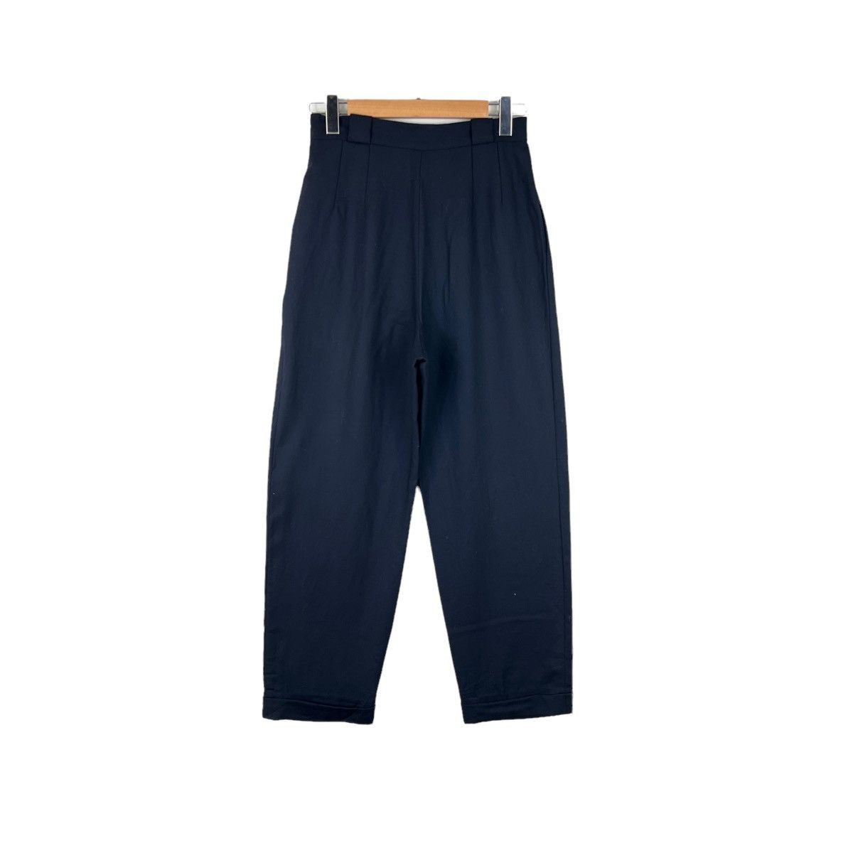 Dior Vintage Christian Dior Pleated Navy Wool Trousers L 90s Size 28" / US 6 / IT 42 - 3 Thumbnail