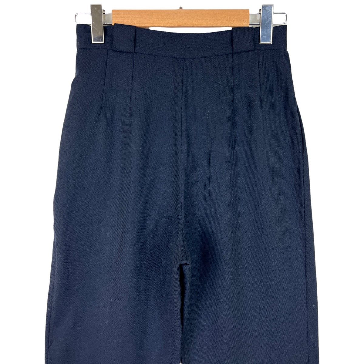 Dior Vintage Christian Dior Pleated Navy Wool Trousers L 90s Size 28" / US 6 / IT 42 - 4 Thumbnail