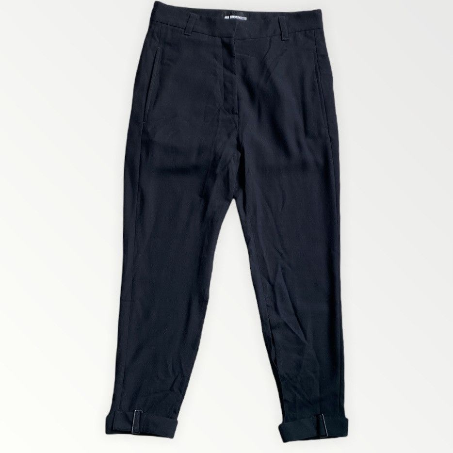 image of Ann Demeulemeester Bondage Cropped Trousers in Black, Women's (Size 30)