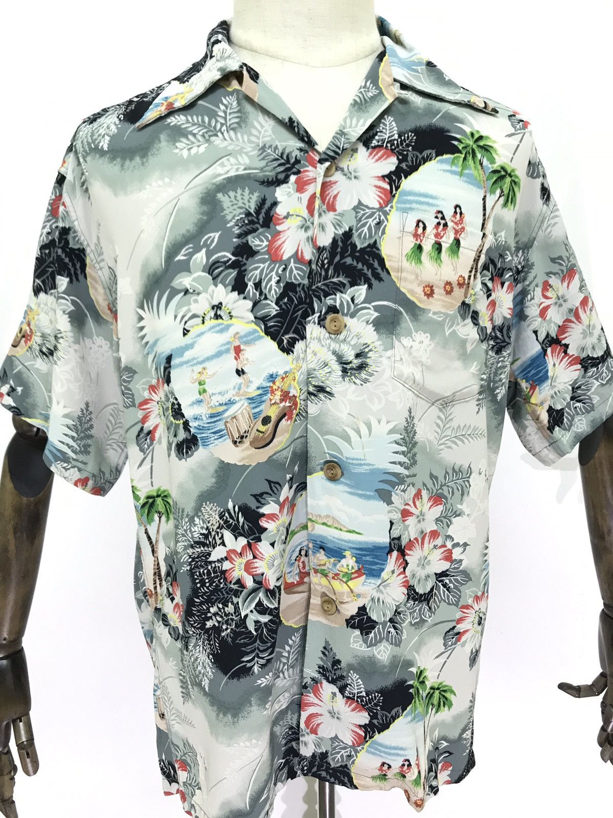 Sun Surf 🌴Sun Surf 100% Rayon Crepe Kimono Beach Hawaiian Shirt Size US M / EU 48-50 / 2 - 1 Thumbnail