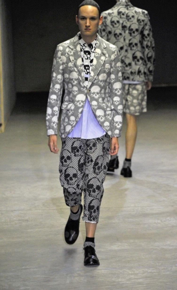 Comme des Garcons Homme Plus Runway SS11 Skull Checkered Print Pants Size US 33 - 1 Thumbnail