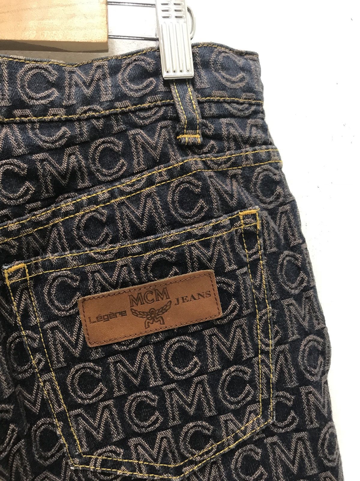 MCM MCM Monogram Full Embroidery Denim Pant Regular Size US 27 - 12 Thumbnail