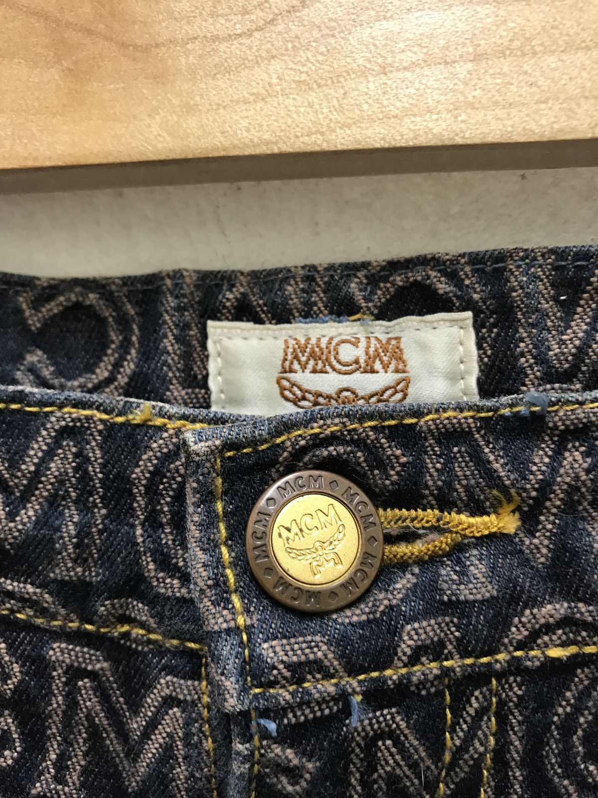 MCM MCM Monogram Full Embroidery Denim Pant Regular Size US 27 - 7 Thumbnail