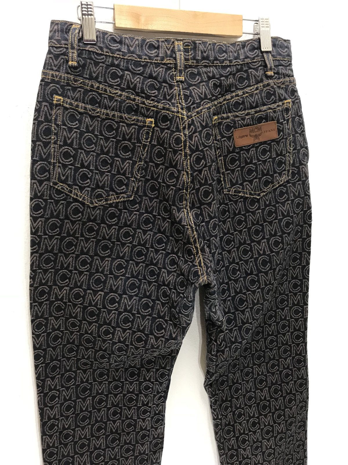 MCM MCM Monogram Full Embroidery Denim Pant Regular Size US 27 - 1 Thumbnail