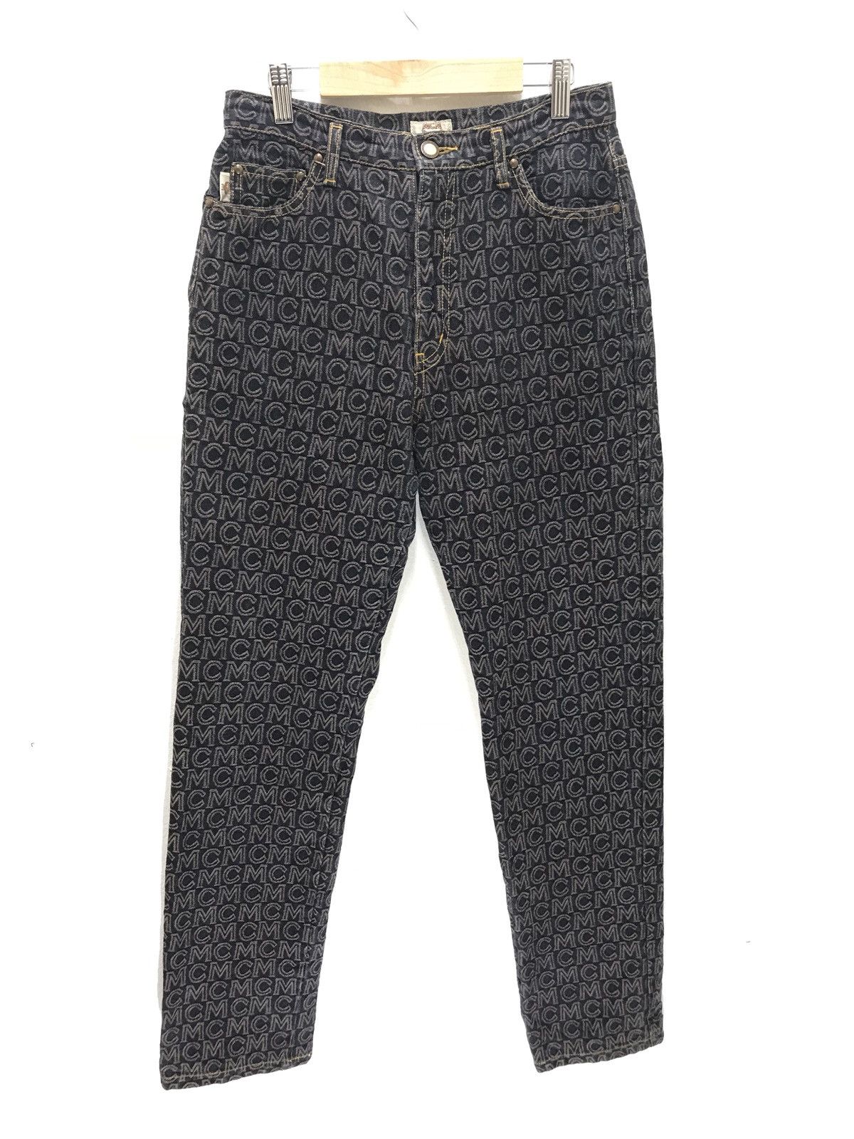 MCM MCM Monogram Full Embroidery Denim Pant Regular Size US 27 - 2 Thumbnail