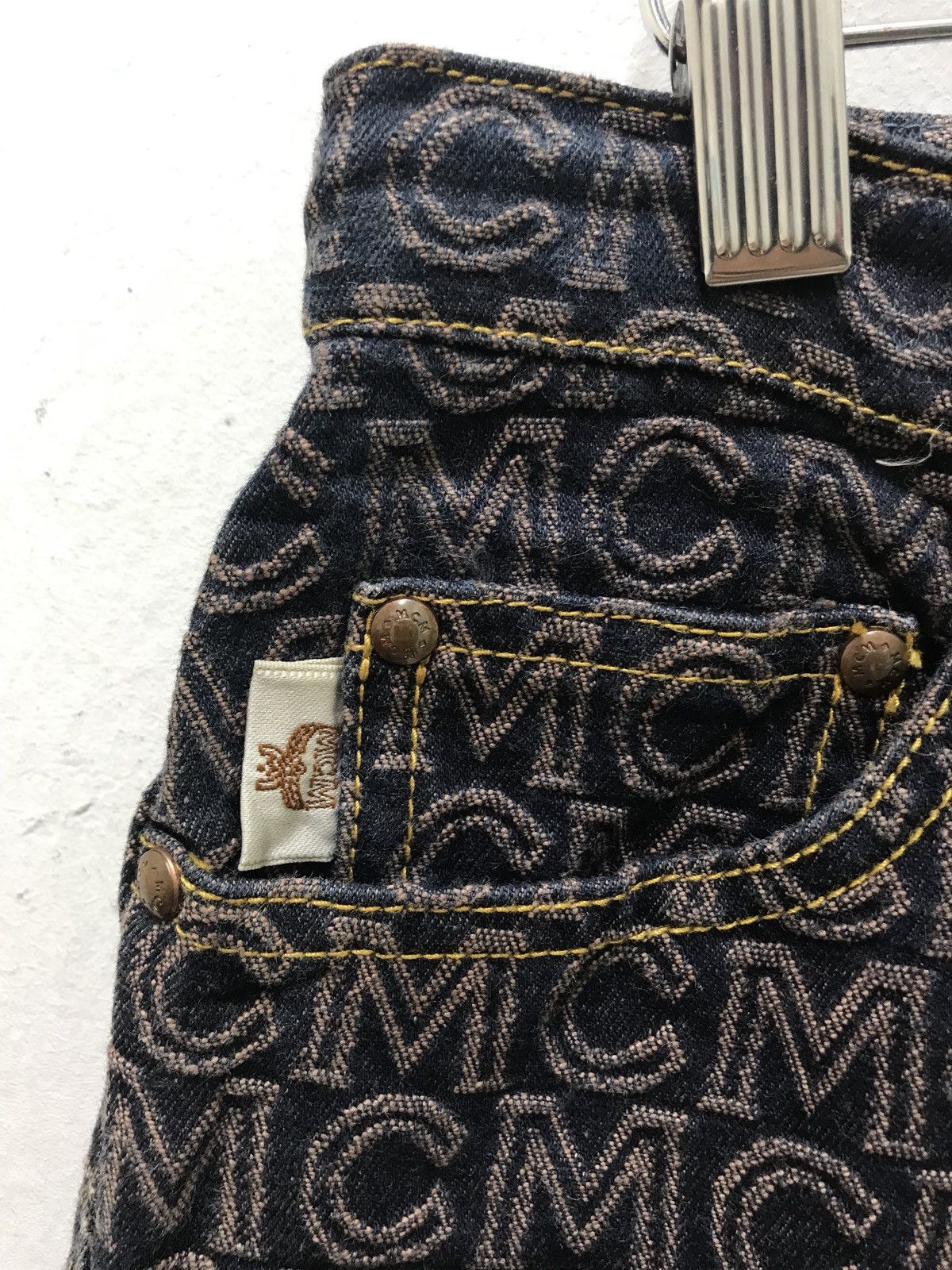 MCM MCM Monogram Full Embroidery Denim Pant Regular Size US 27 - 8 Thumbnail