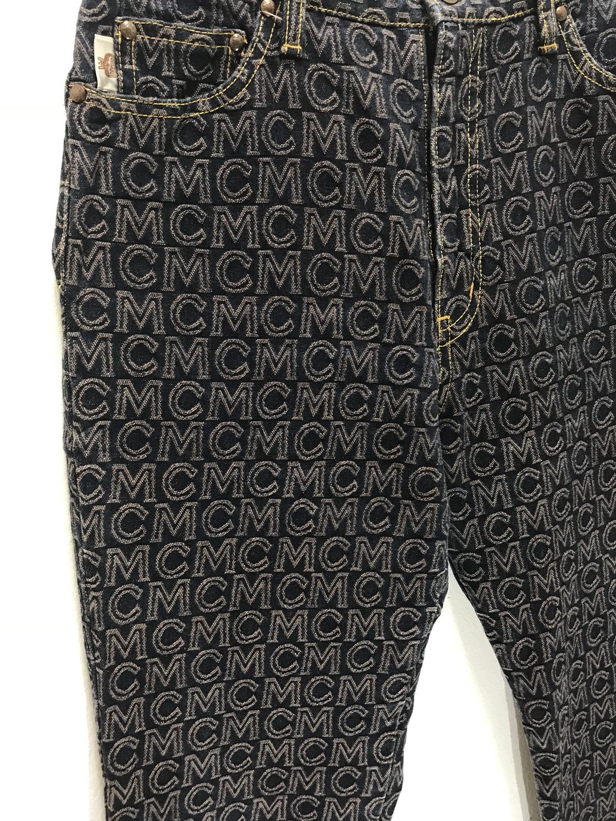 MCM MCM Monogram Full Embroidery Denim Pant Regular Size US 27 - 5 Thumbnail