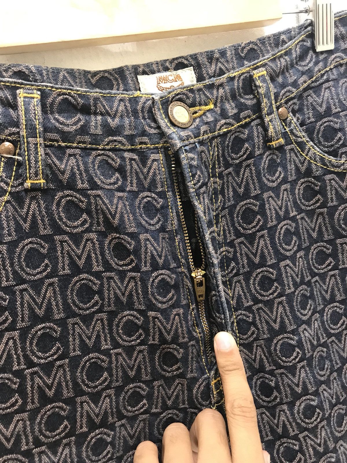 MCM MCM Monogram Full Embroidery Denim Pant Regular Size US 27 - 6 Thumbnail