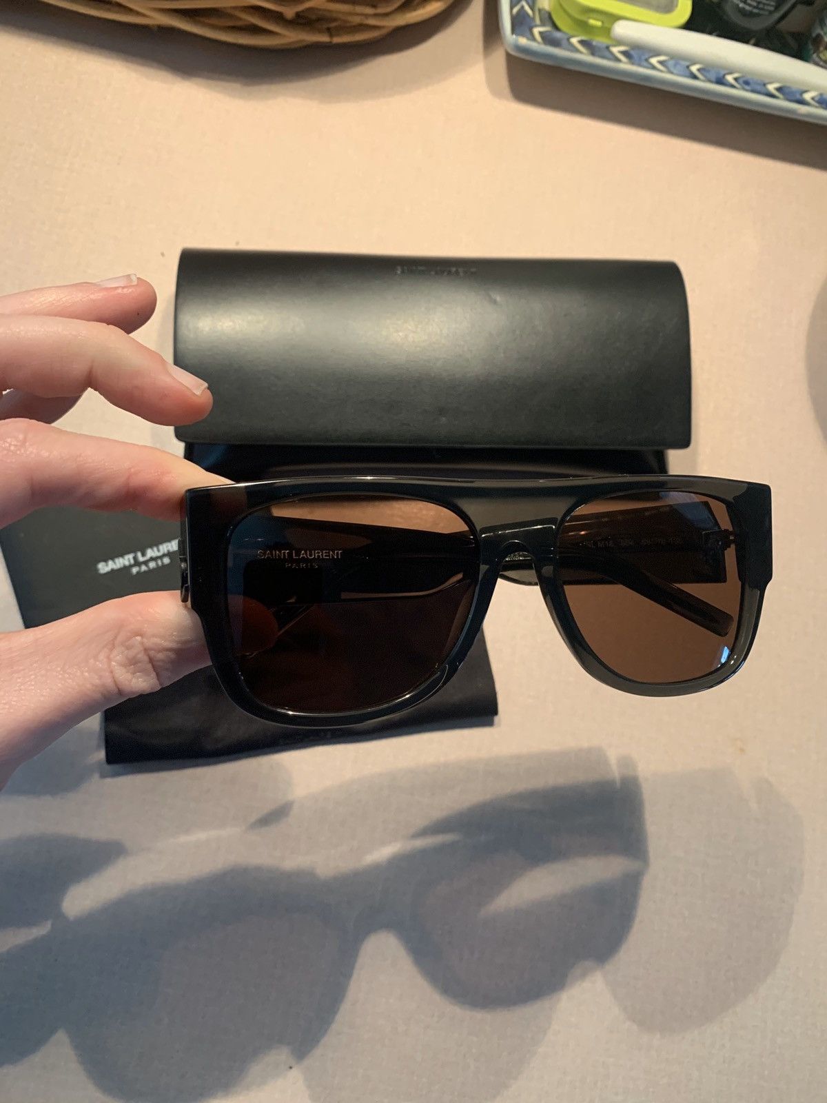 Designer × Saint Laurent Paris × Yves Saint Laurent *RARE* New YSL Yves Saint Laurent Paris Logo Sunglasses Size ONE SIZE - 2 Thumbnail