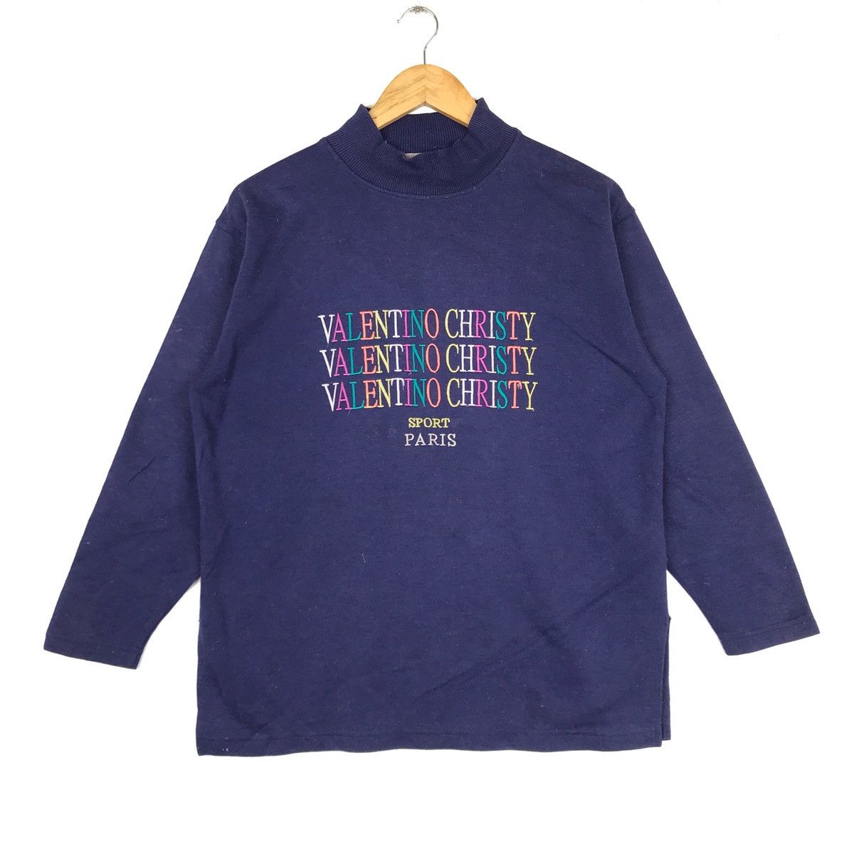 Vintage Vintage VALENTINO CHRISTY Sports Paris Sweatshirt Size L / US 10 / IT 46 - 1 Thumbnail