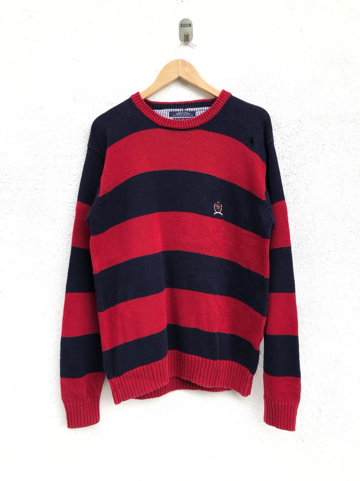 Tommy Hilfiger Tommy Hilfiger Stripes Hand Knit Sweatshirt Armpit 21x28 Size US M / EU 48-50 / 2 - 1 Thumbnail
