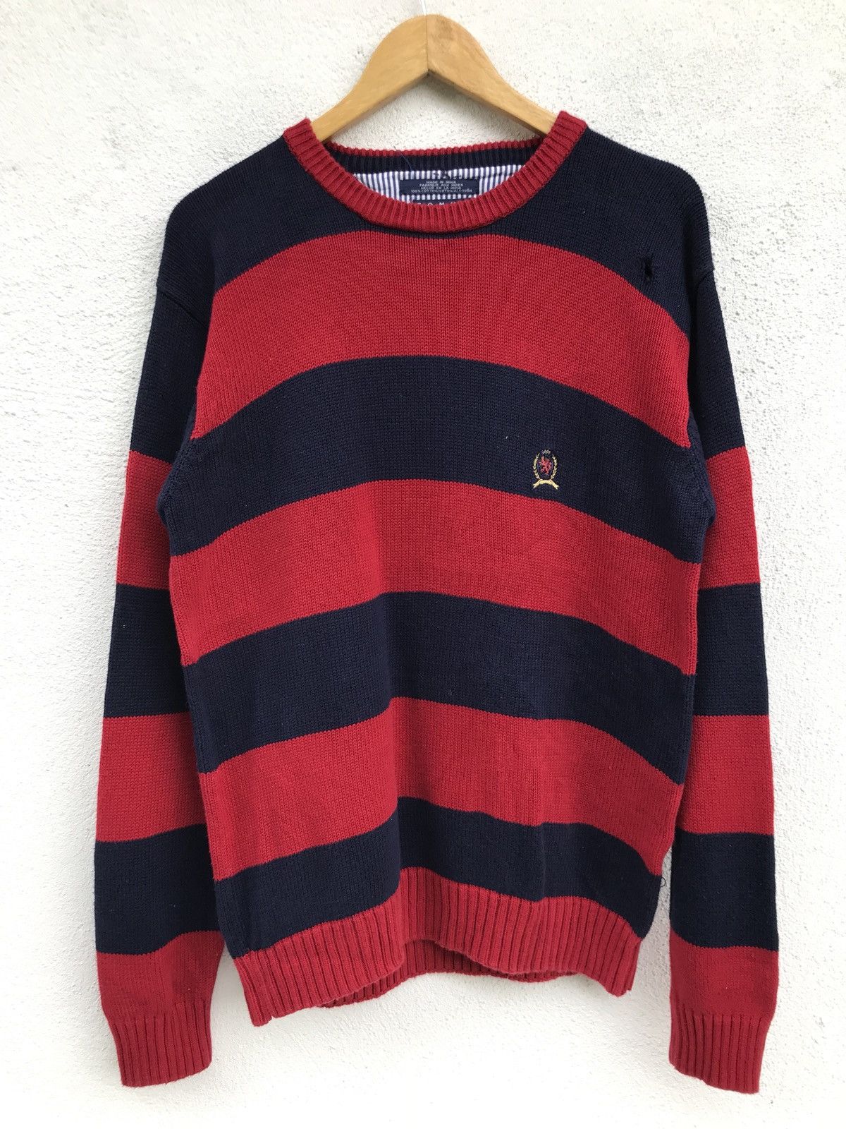 Tommy Hilfiger Tommy Hilfiger Stripes Hand Knit Sweatshirt Armpit 21x28 Size US M / EU 48-50 / 2 - 3 Thumbnail