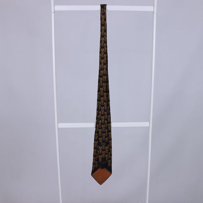 GUCCI Michele wool Accessory check one-touch tie Brown multicolor