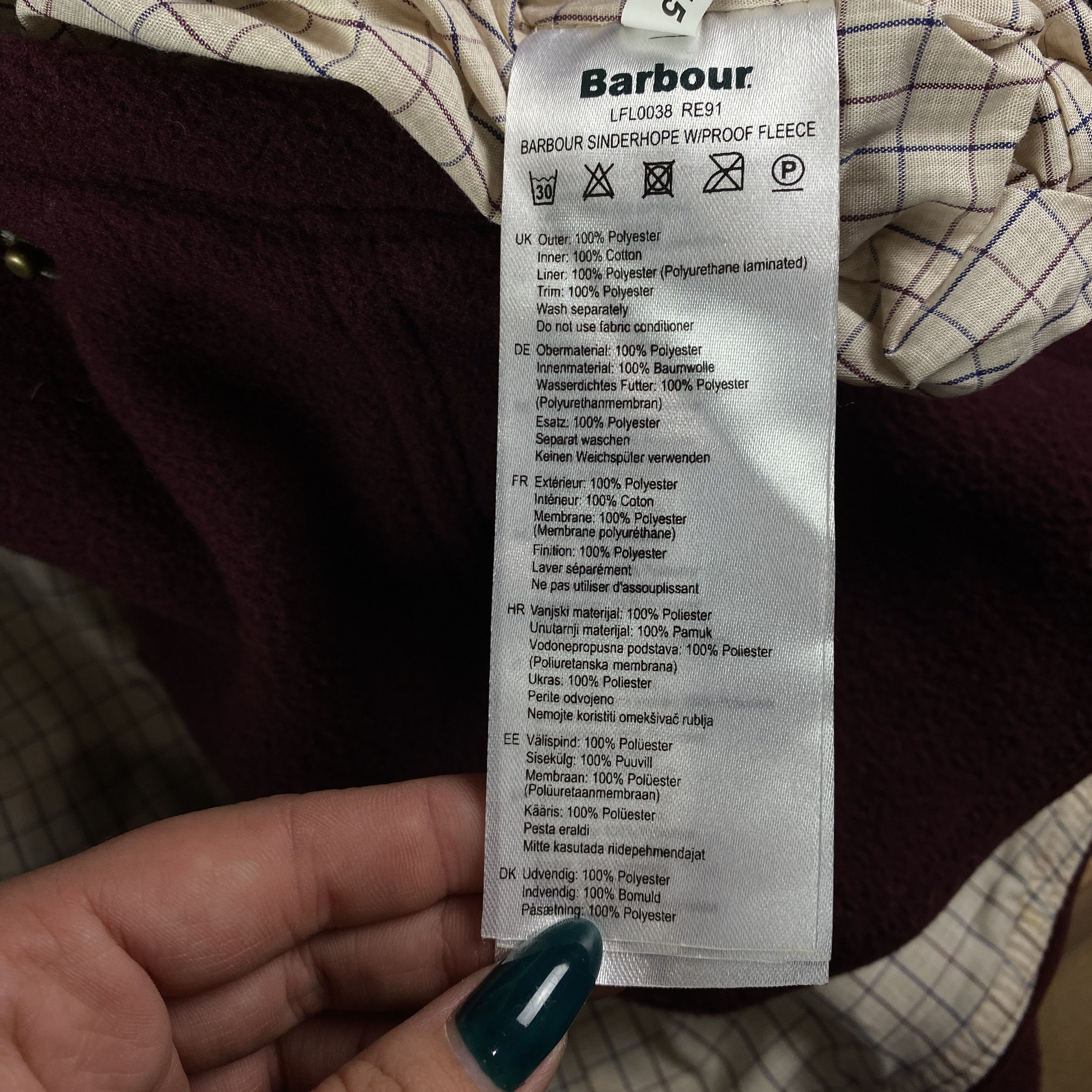 Barbour Womens Waterproof Fleece Jacket Barbour Size UK 12 US 8 Size M / US 6-8 / IT 42-44 - 6 Thumbnail