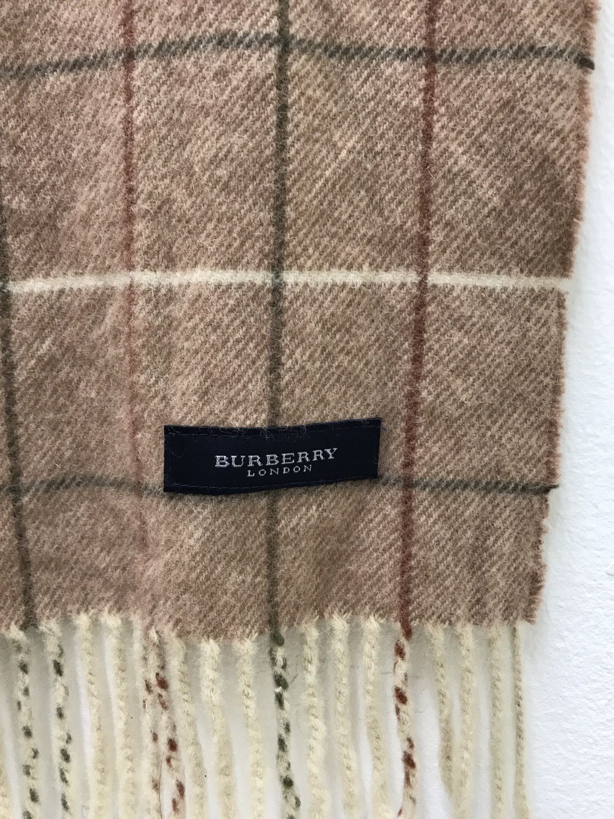 Burberry 🐎Burberry London Wool Scarf Embroidery Iconic Logo Tartan Size ONE SIZE - 5 Thumbnail