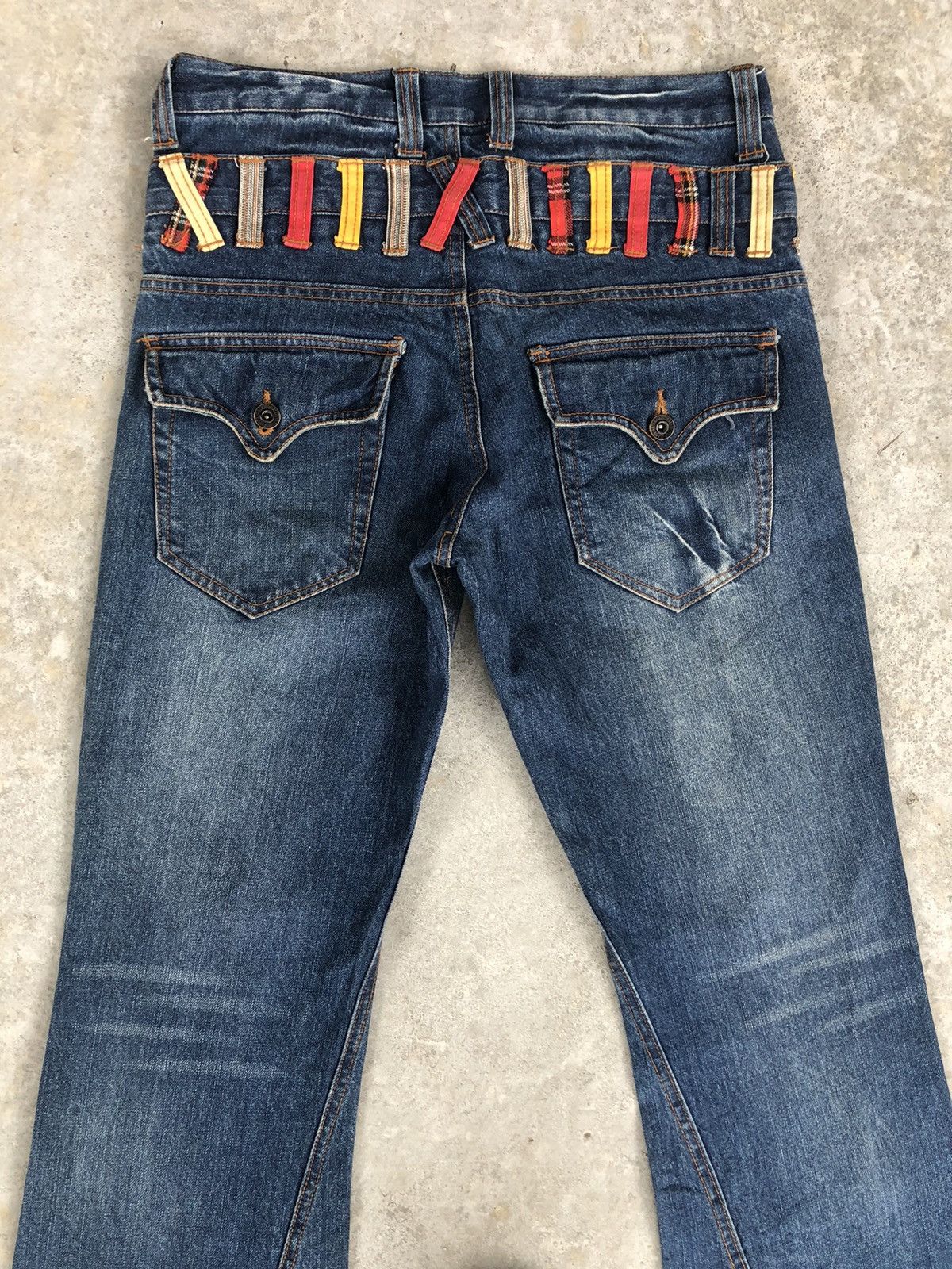 Japanese Brand Japanese Nylaus Flared Jeans Double Waist Distressed Jeans Size US 32 / EU 48 - 8 Thumbnail